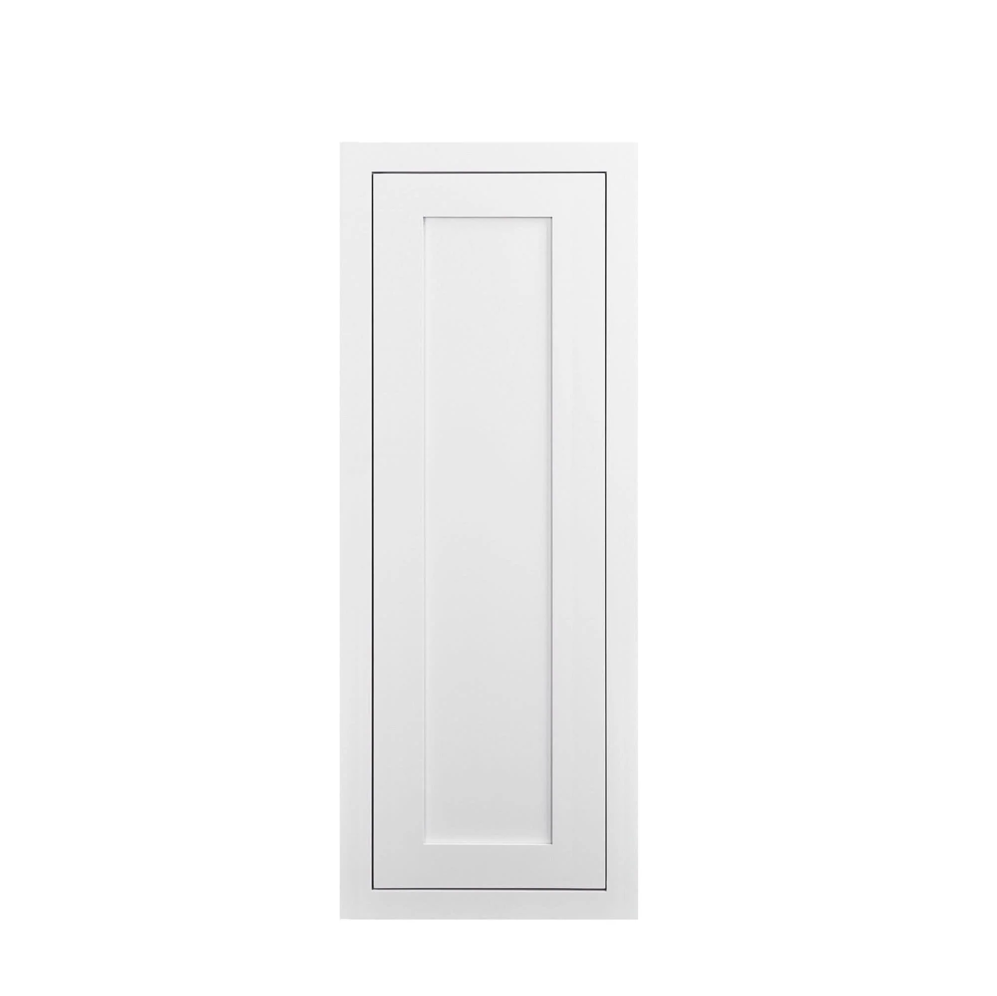 30" Tall Wall Cabinet - Single Door 9", 12", 15", 18" & 21" Wide Snow White Inset Shaker - Image 9