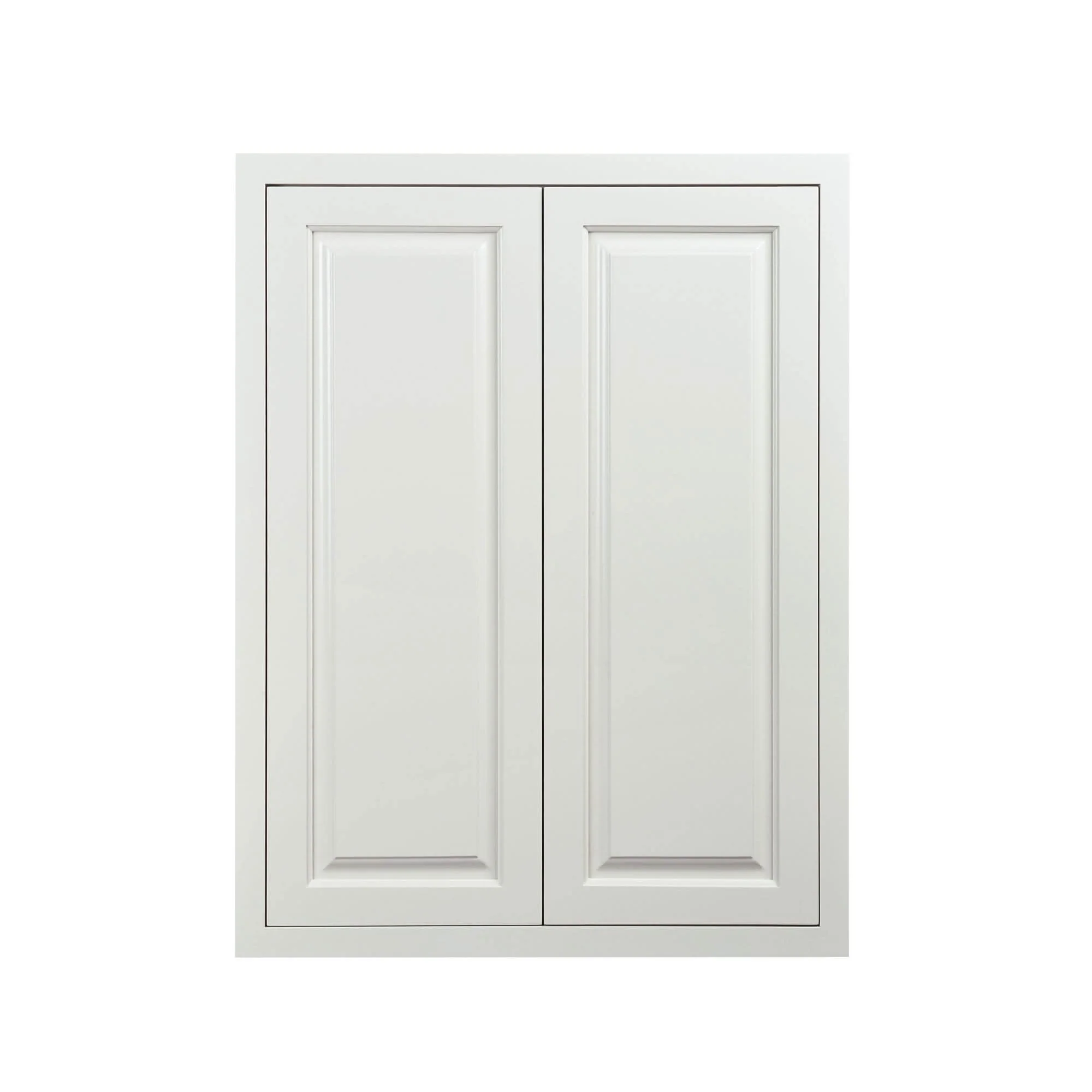 30" Tall Vintage White Inset Raised Panel Wall Cabinet - Double Door 24", 27", 30", 33"& 36" - Image 5