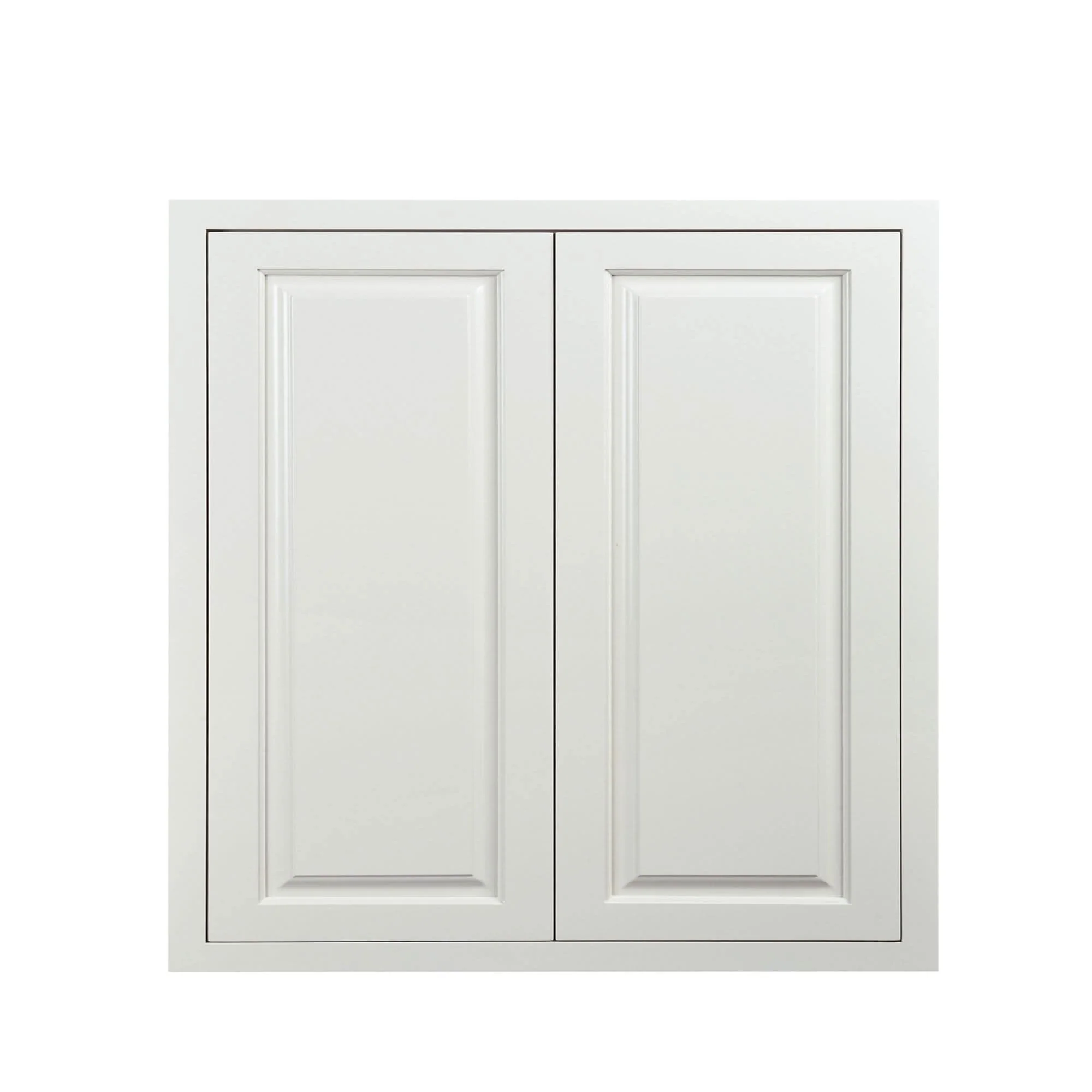 30" Tall Vintage White Inset Raised Panel Wall Cabinet - Double Door 24", 27", 30", 33"& 36" - Image 6