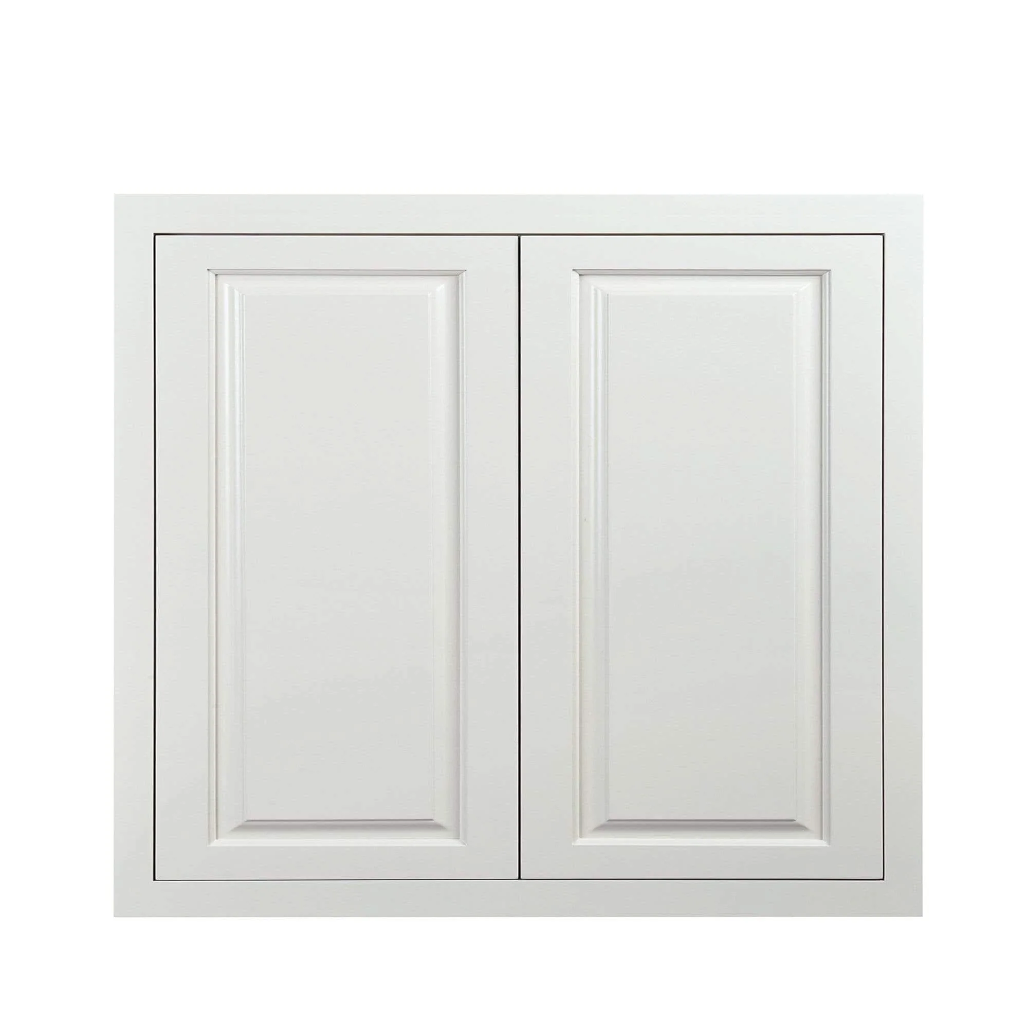 30" Tall Vintage White Inset Raised Panel Wall Cabinet - Double Door 24", 27", 30", 33"& 36" - Image 7