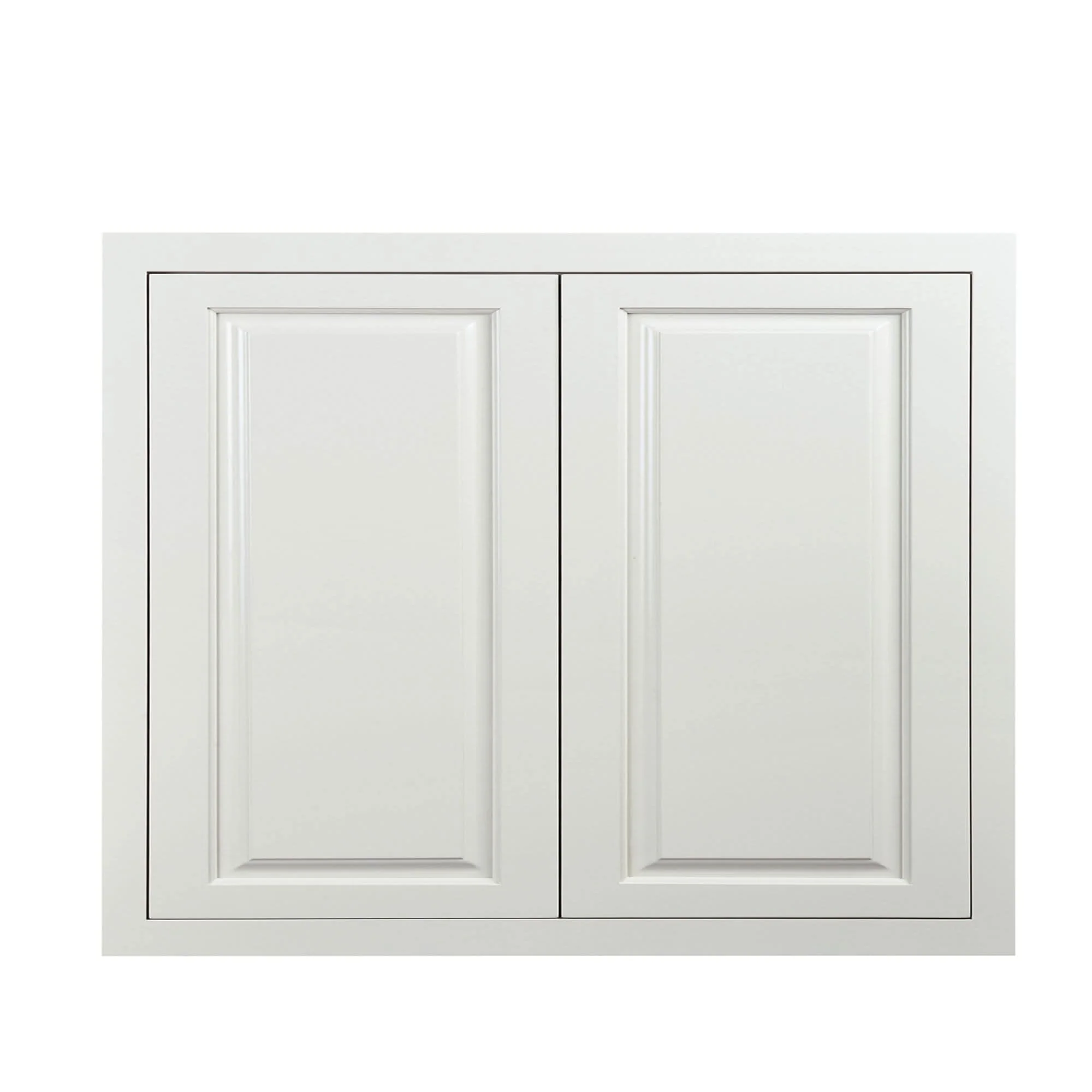 30" Tall Vintage White Inset Raised Panel Wall Cabinet - Double Door 24", 27", 30", 33"& 36" - Image 8