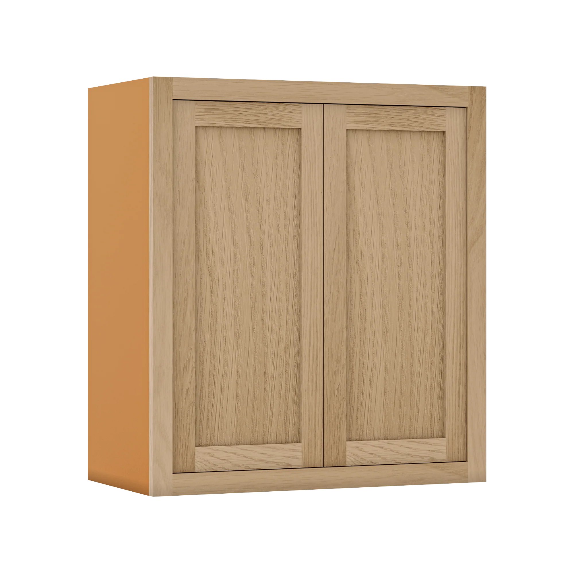 30" Tall White Oak Inset Shaker Wall Cabinet - Double Door 24", 27", 30", 33", 36", 39" & 42" - Image 2
