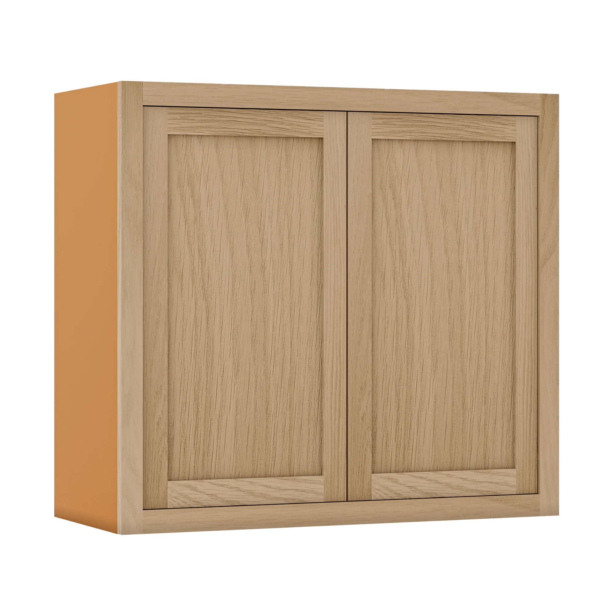 30" Tall White Oak Inset Shaker Wall Cabinet - Double Door 24", 27", 30", 33", 36", 39" & 42" - Image 4