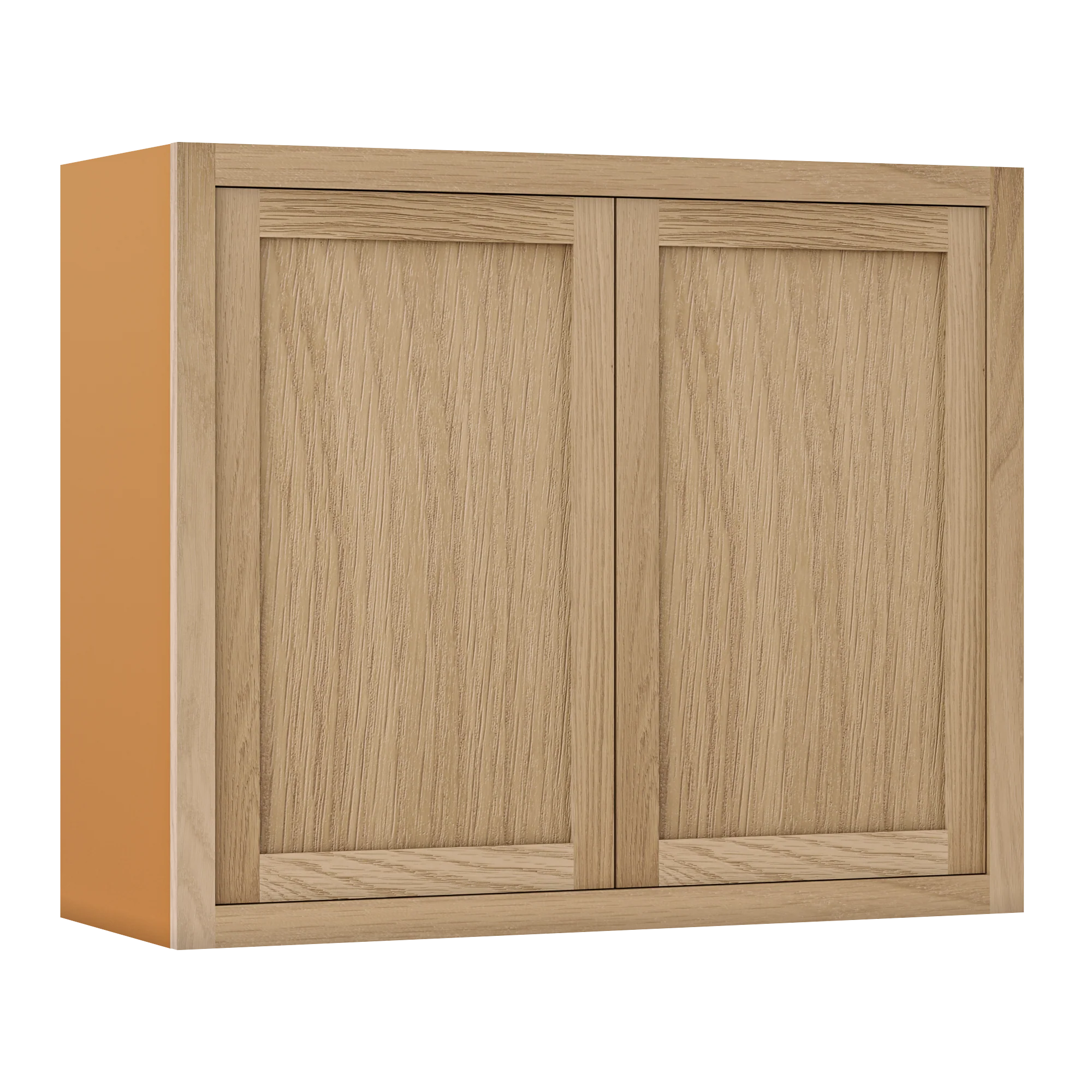 30" Tall White Oak Inset Shaker Wall Cabinet - Double Door 24", 27", 30", 33", 36", 39" & 42" - Image 5