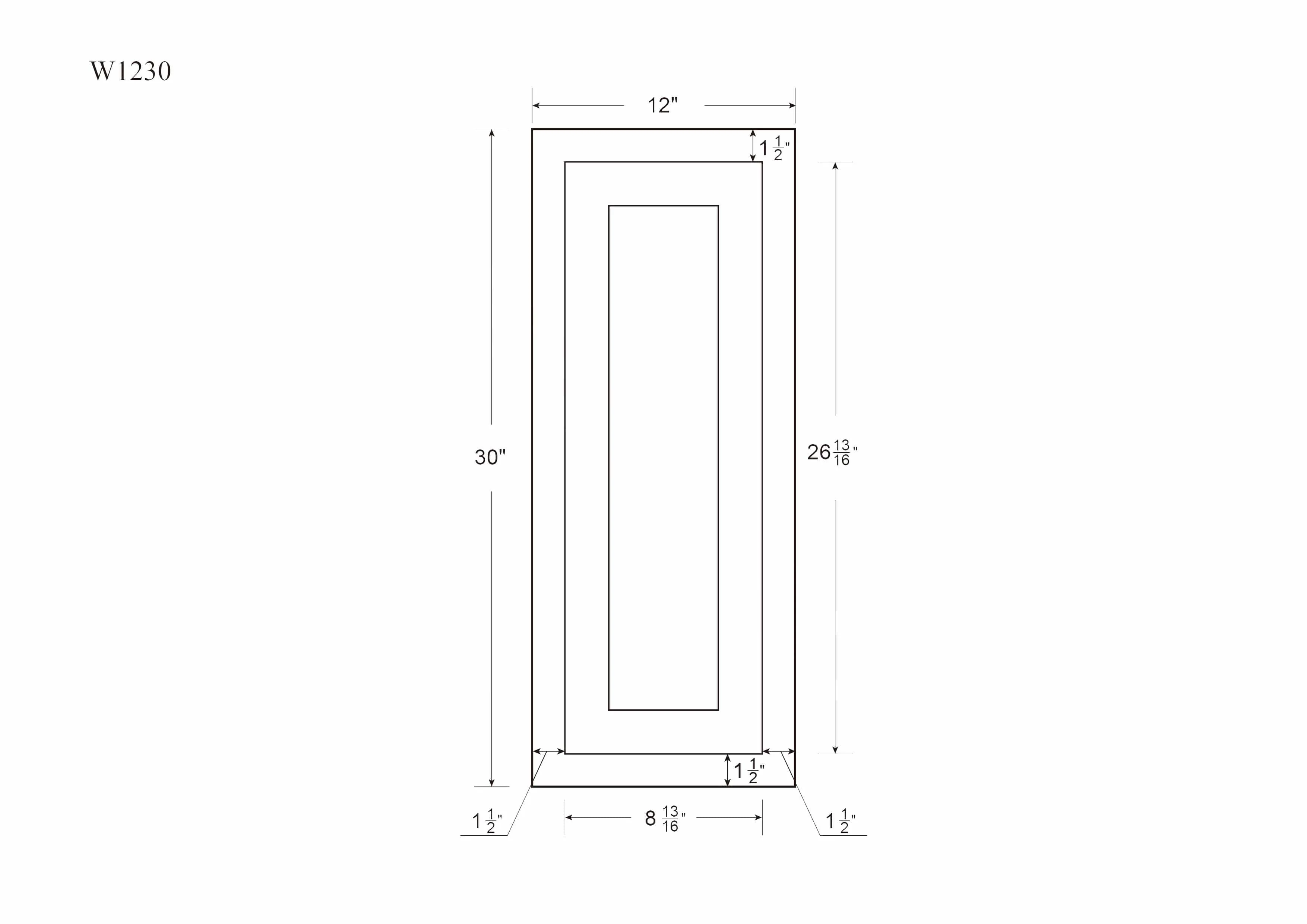 30" Tall Wall Cabinet - Single Door 9", 12", 15", 18" & 21" Wide Snow White Inset Shaker - Image 10