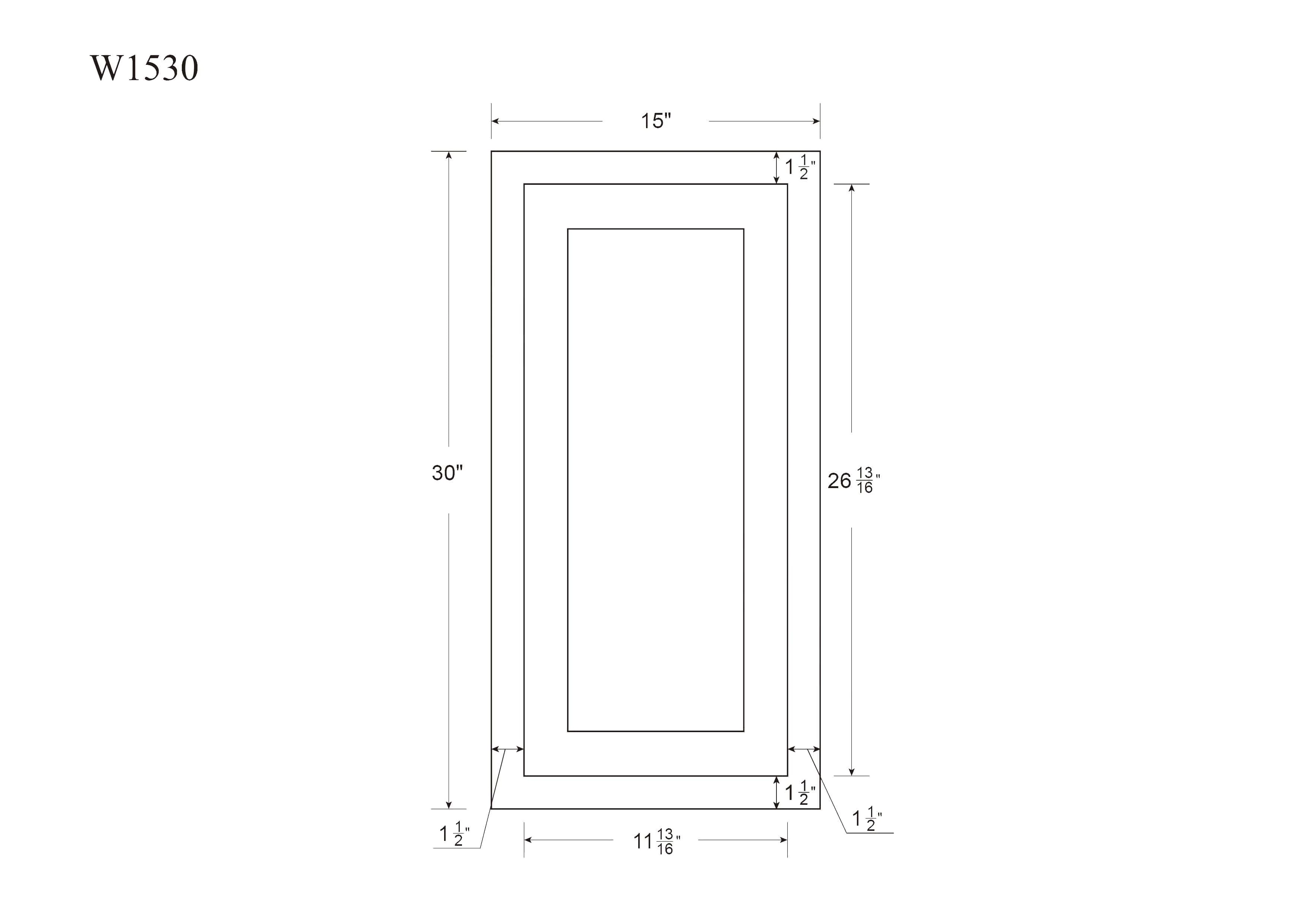 30" Tall Wall Cabinet - Single Door 9", 12", 15", 18" & 21" Wide Snow White Inset Shaker - Image 12