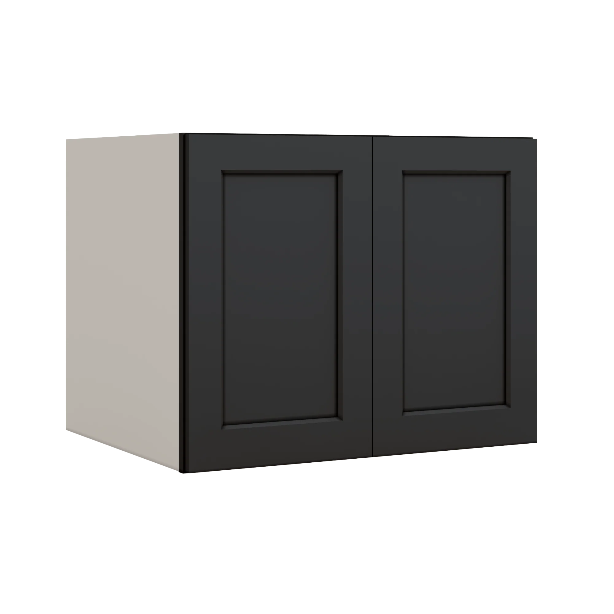 30" Wide 24" Deep Bridge 15HNS Hermosa Noir Black Shaker 1-1/4" Overlay Wall Cabinet - Double Door 12", 15", 18", 21" & 24" Tall - Image 10