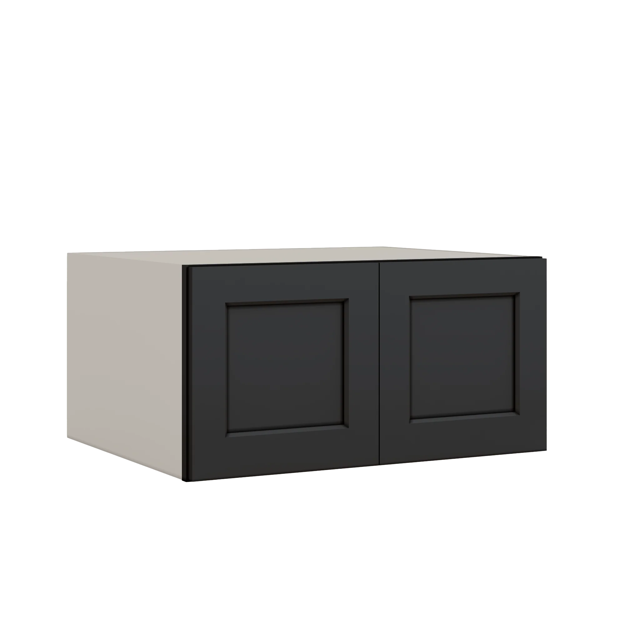 30" Wide 24" Deep Bridge 15HNS Hermosa Noir Black Shaker 1-1/4" Overlay Wall Cabinet - Double Door 12", 15", 18", 21" & 24" Tall - Image 3