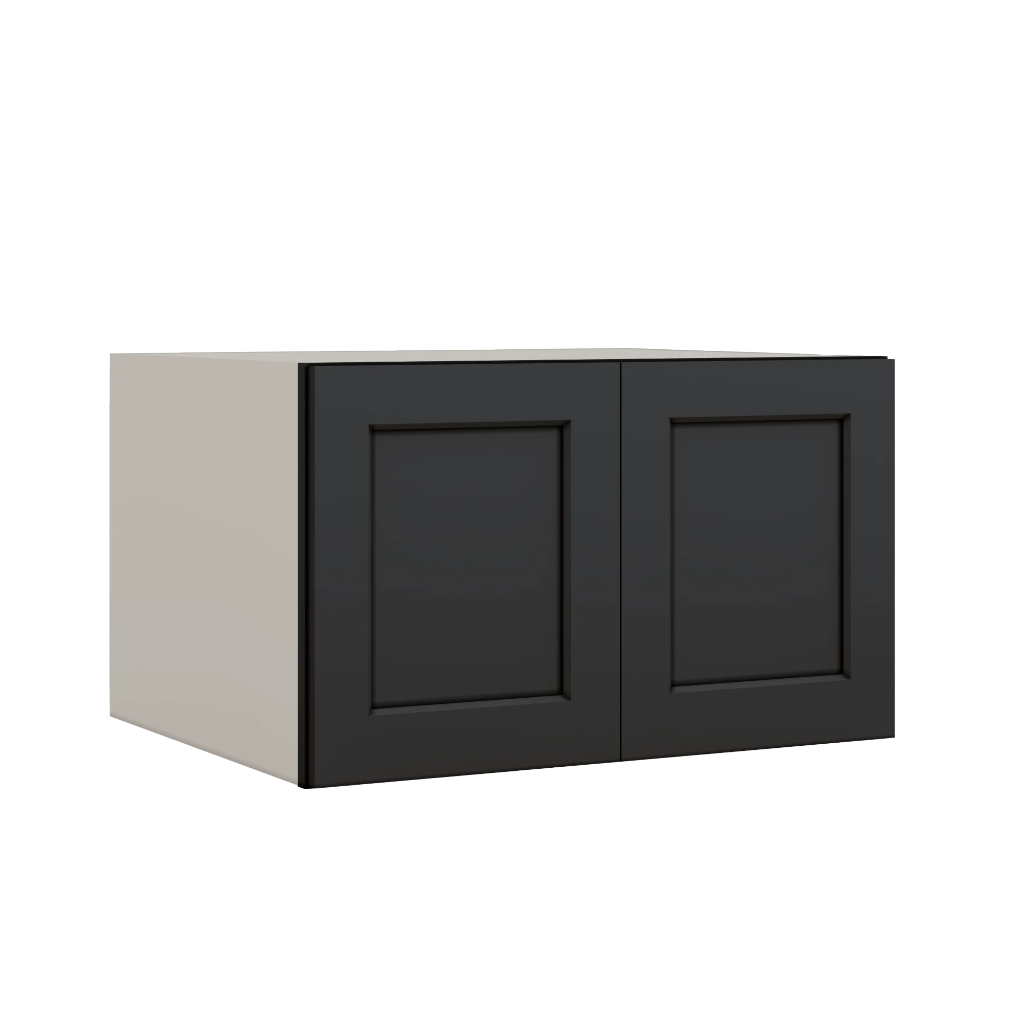 30" Wide 24" Deep Bridge 15HNS Hermosa Noir Black Shaker 1-1/4" Overlay Wall Cabinet - Double Door 12", 15", 18", 21" & 24" Tall - Image 6
