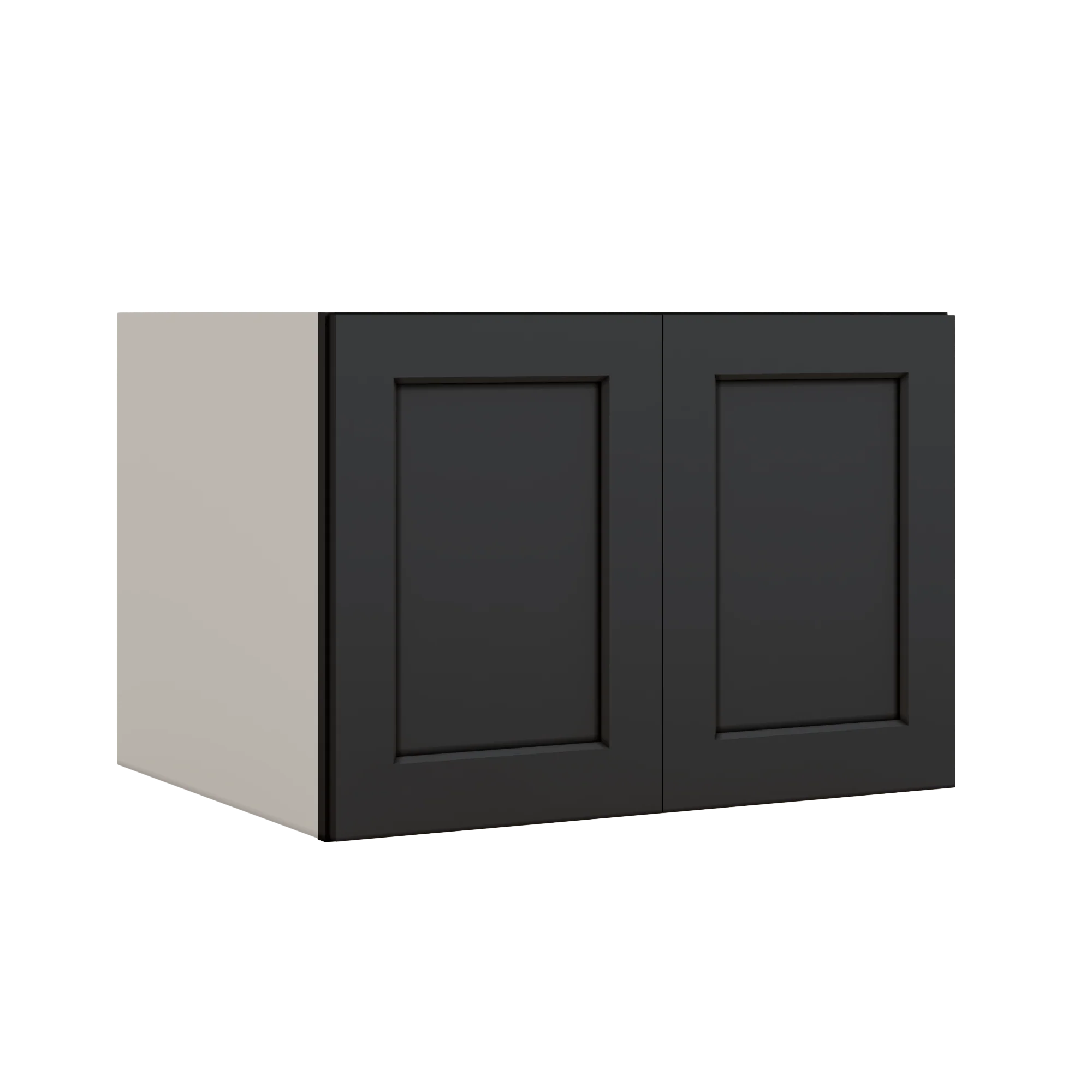 30" Wide 24" Deep Bridge 15HNS Hermosa Noir Black Shaker 1-1/4" Overlay Wall Cabinet - Double Door 12", 15", 18", 21" & 24" Tall - Image 8