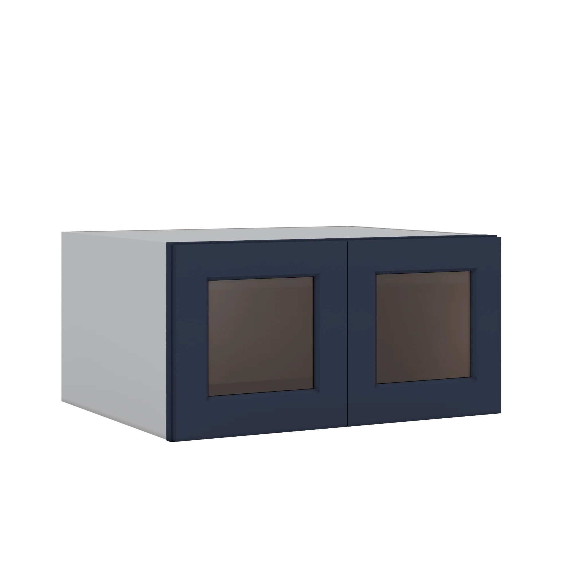 30" Wide 24" Deep Bridge NB29 Naval Blue Shaker 1-1/4" Overlay Glass Ready Wall Cabinet - Double Door 12", 15", 18", 21" & 24" Tall - Image 3