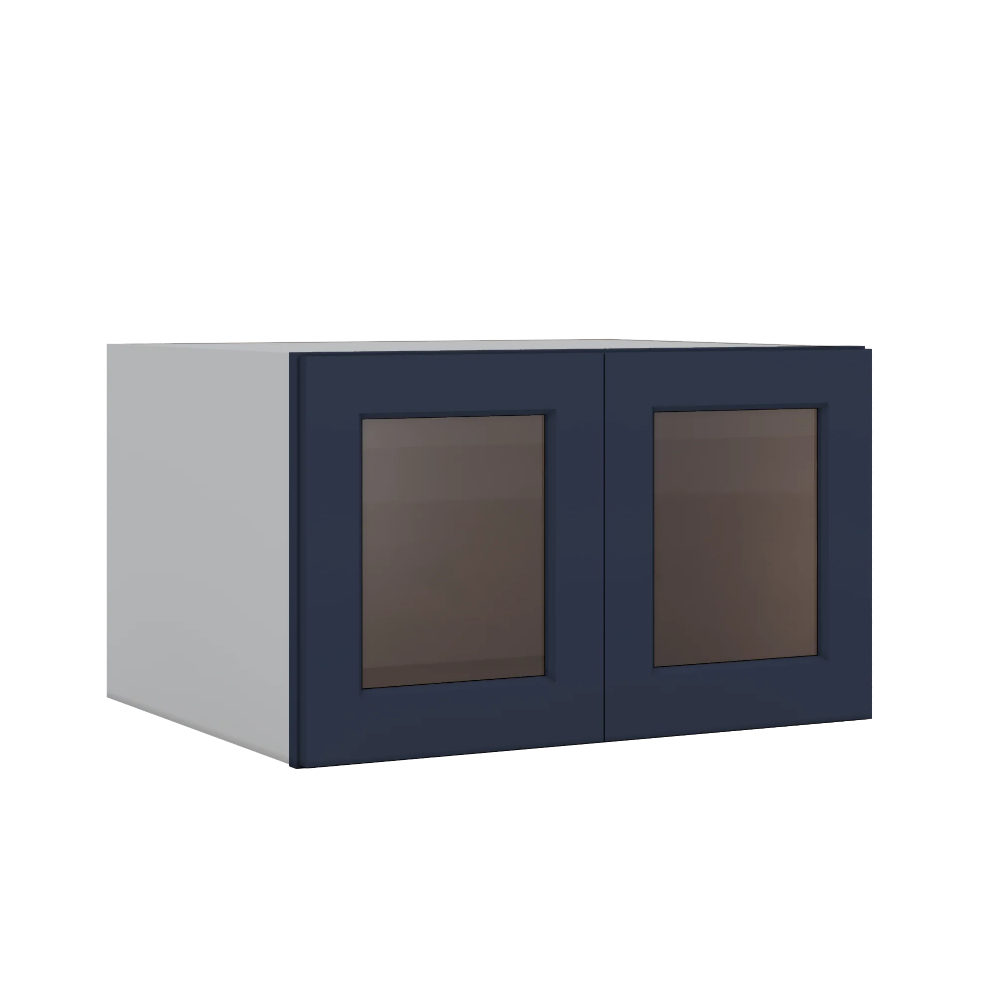30" Wide 24" Deep Bridge NB29 Naval Blue Shaker 1-1/4" Overlay Glass Ready Wall Cabinet - Double Door 12", 15", 18", 21" & 24" Tall - Image 5