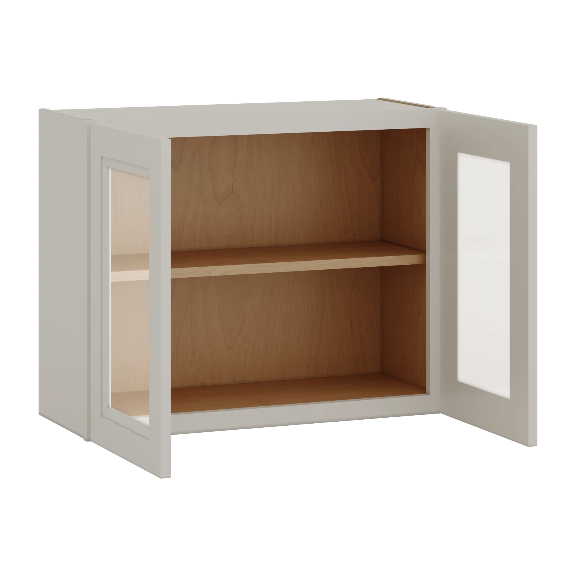 30" Wide Bridge 27LGDS Laguna Gray Double Shaker Glass Ready Wall Cabinet - Double Door 12", 15", 18", 21" & 24" Tall - Image 10