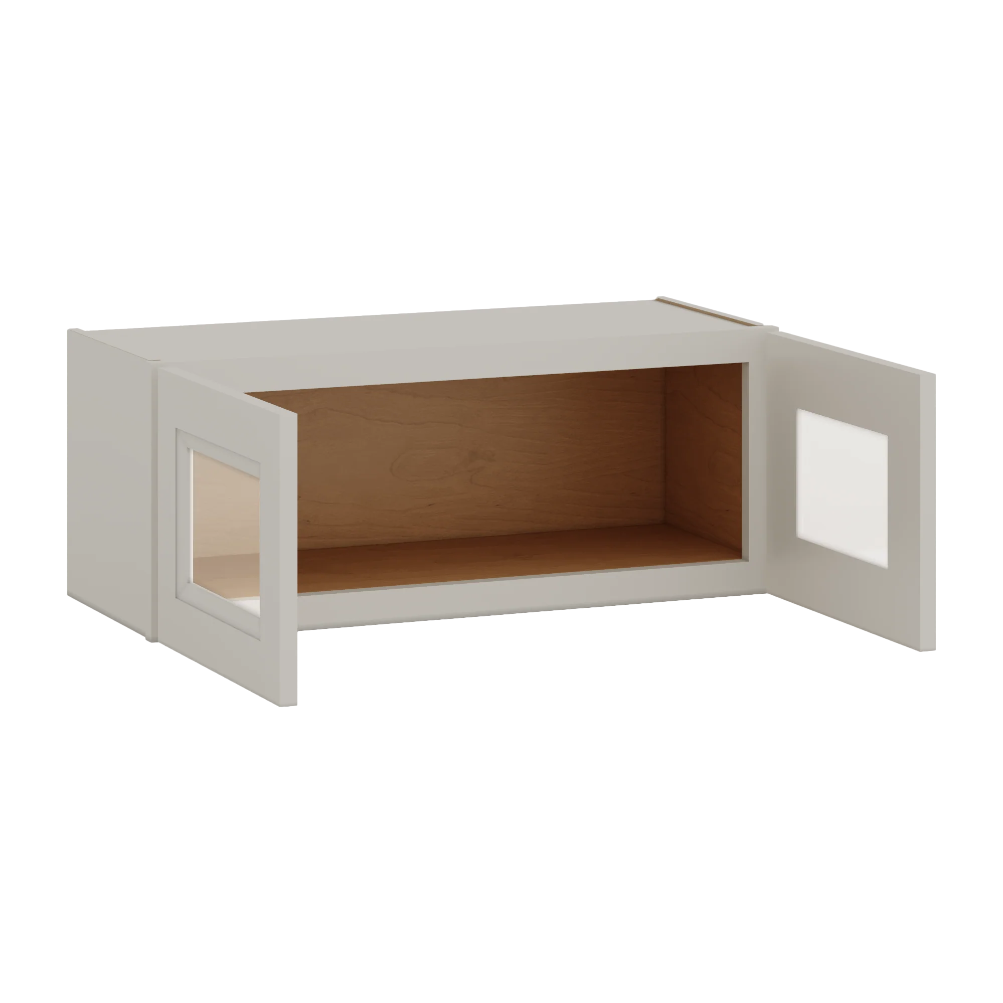 30" Wide Bridge 27LGDS Laguna Gray Double Shaker Glass Ready Wall Cabinet - Double Door 12", 15", 18", 21" & 24" Tall - Image 2