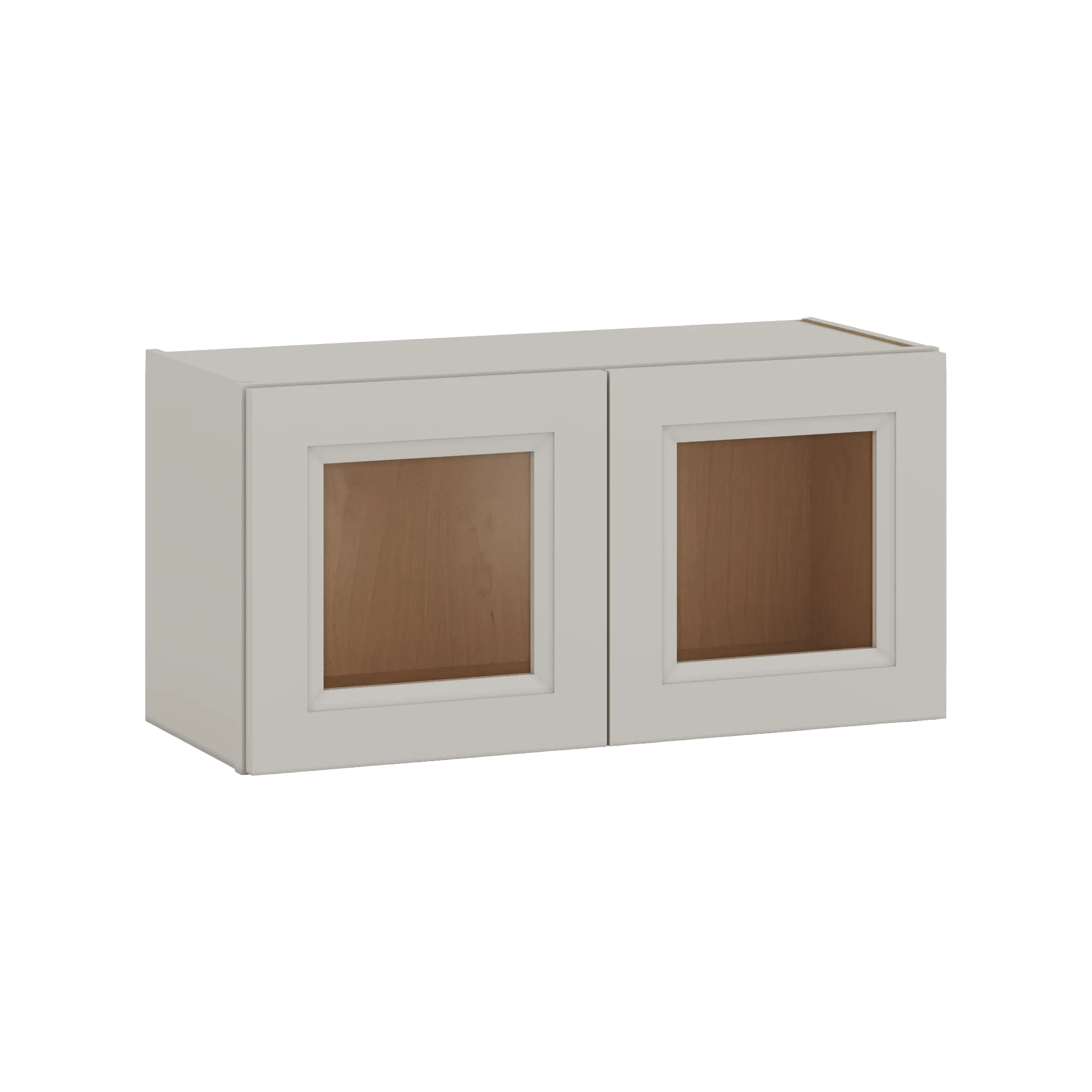 30" Wide Bridge 27LGDS Laguna Gray Double Shaker Glass Ready Wall Cabinet - Double Door 12", 15", 18", 21" & 24" Tall - Image 3