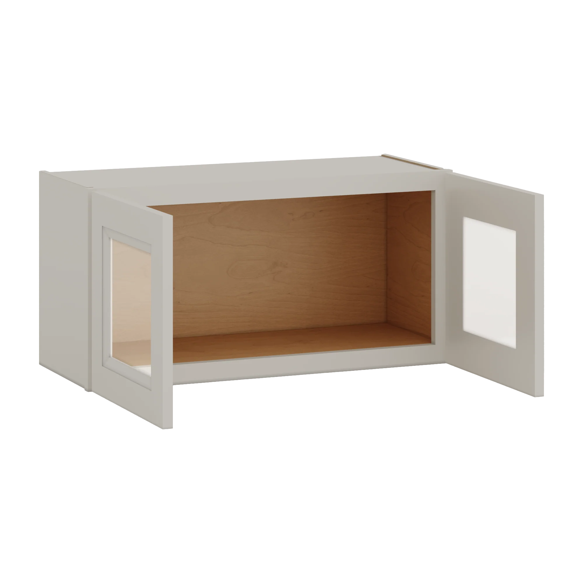 30" Wide Bridge 27LGDS Laguna Gray Double Shaker Glass Ready Wall Cabinet - Double Door 12", 15", 18", 21" & 24" Tall - Image 4