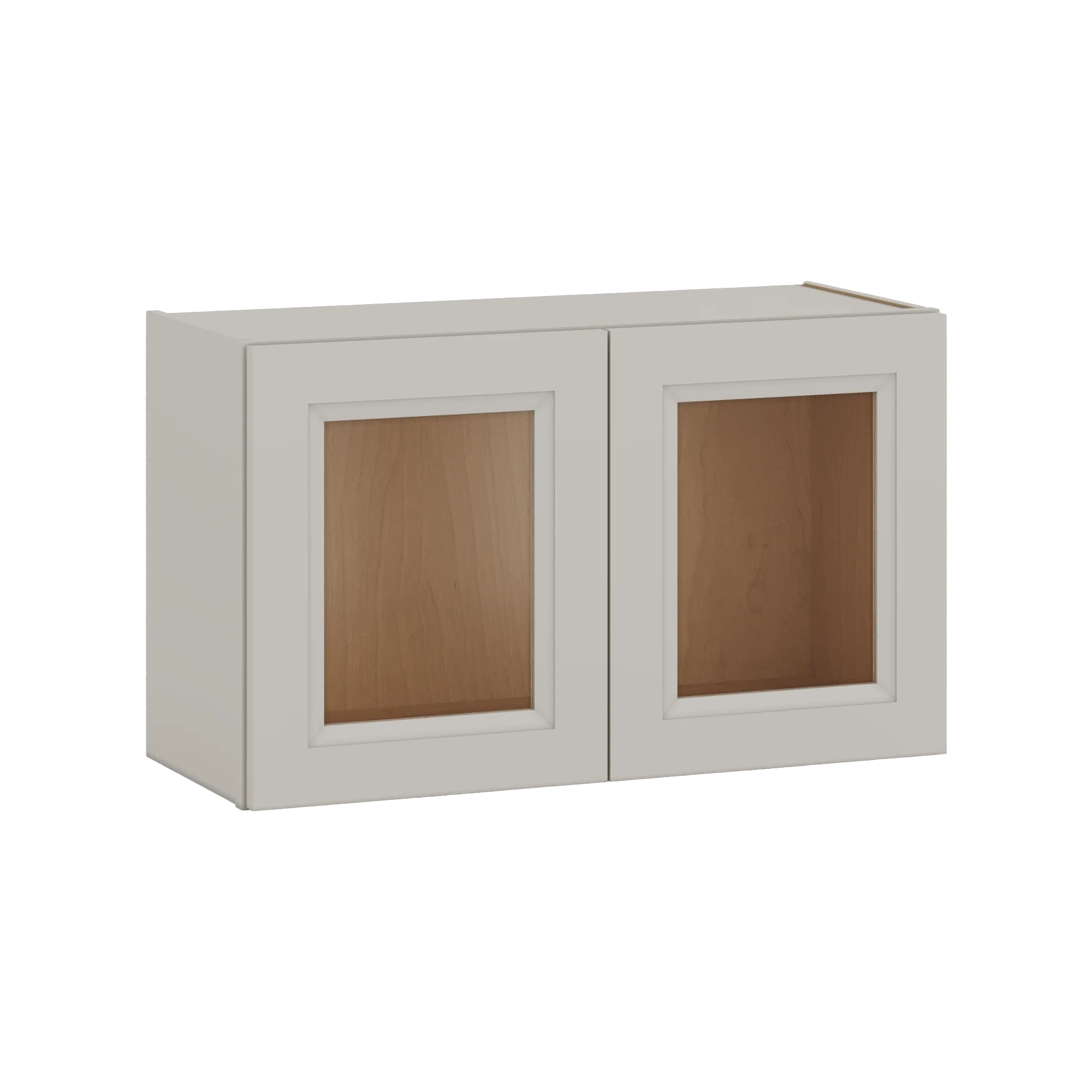 30" Wide Bridge 27LGDS Laguna Gray Double Shaker Glass Ready Wall Cabinet - Double Door 12", 15", 18", 21" & 24" Tall - Image 5