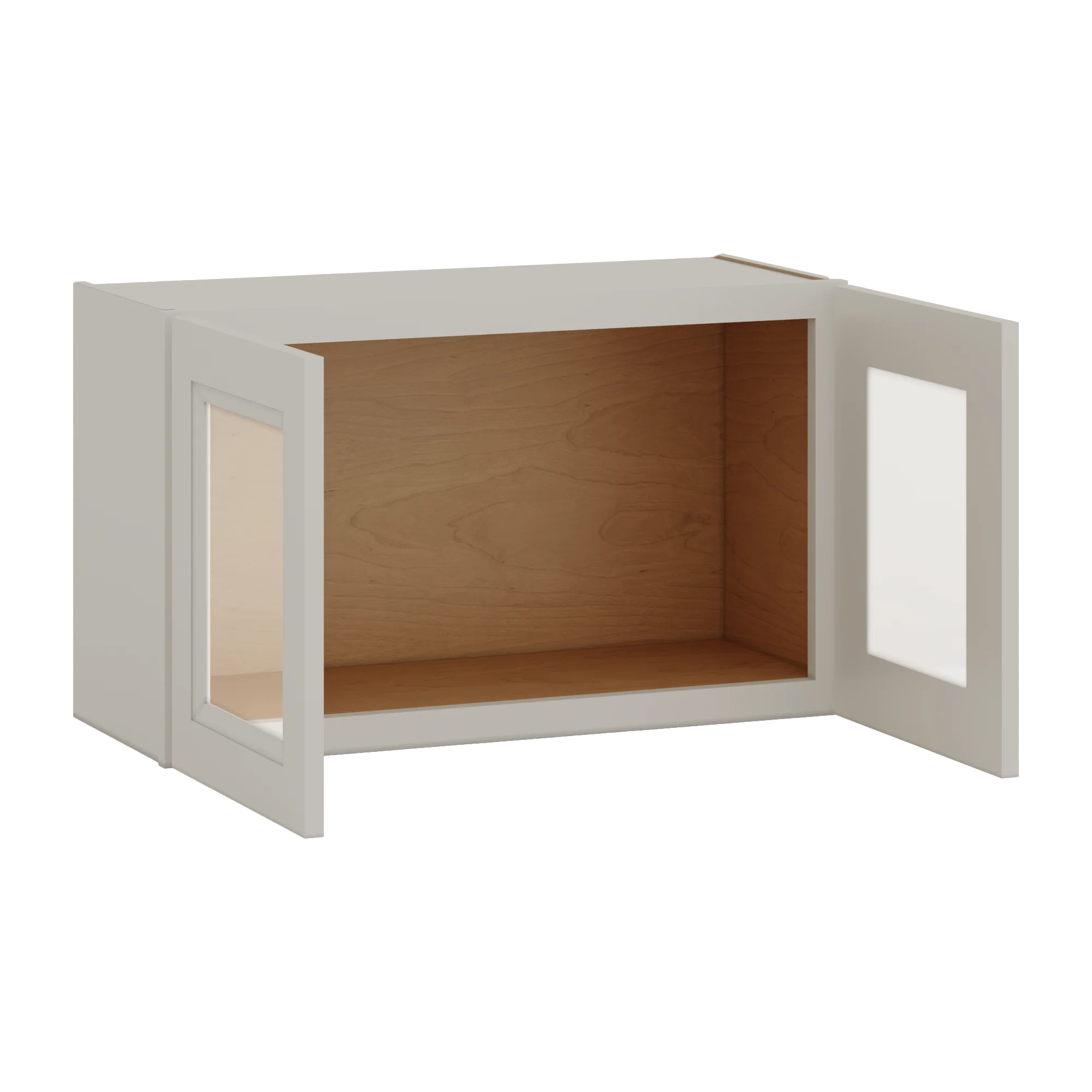30" Wide Bridge 27LGDS Laguna Gray Double Shaker Glass Ready Wall Cabinet - Double Door 12", 15", 18", 21" & 24" Tall - Image 6