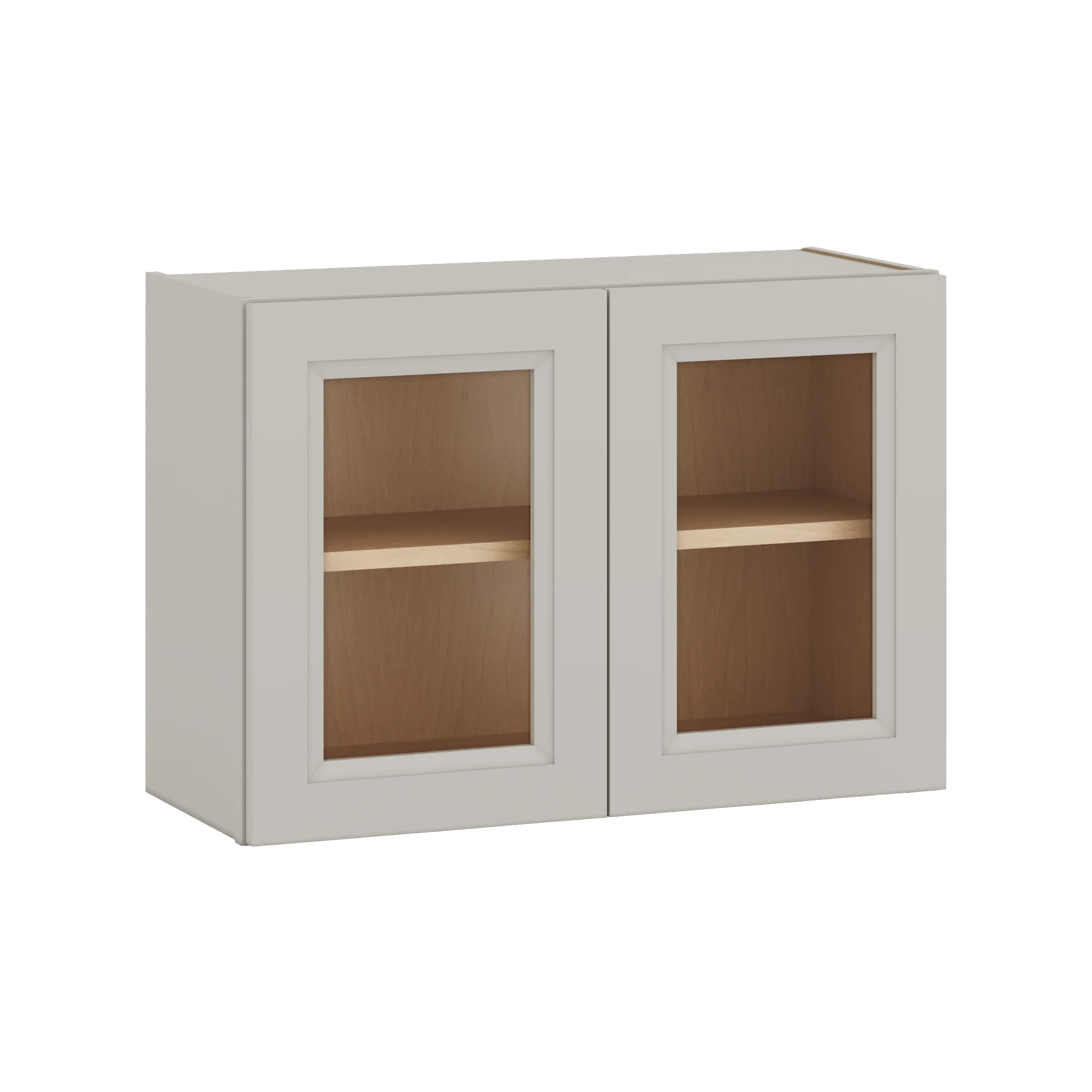 30" Wide Bridge 27LGDS Laguna Gray Double Shaker Glass Ready Wall Cabinet - Double Door 12", 15", 18", 21" & 24" Tall - Image 7
