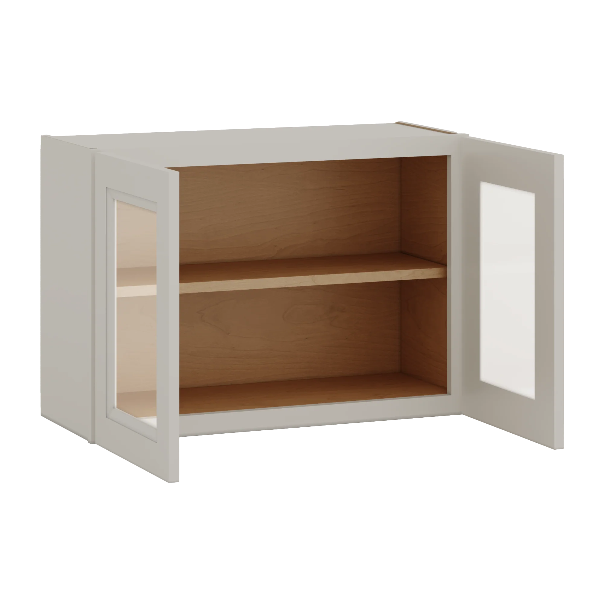 30" Wide Bridge 27LGDS Laguna Gray Double Shaker Glass Ready Wall Cabinet - Double Door 12", 15", 18", 21" & 24" Tall - Image 8