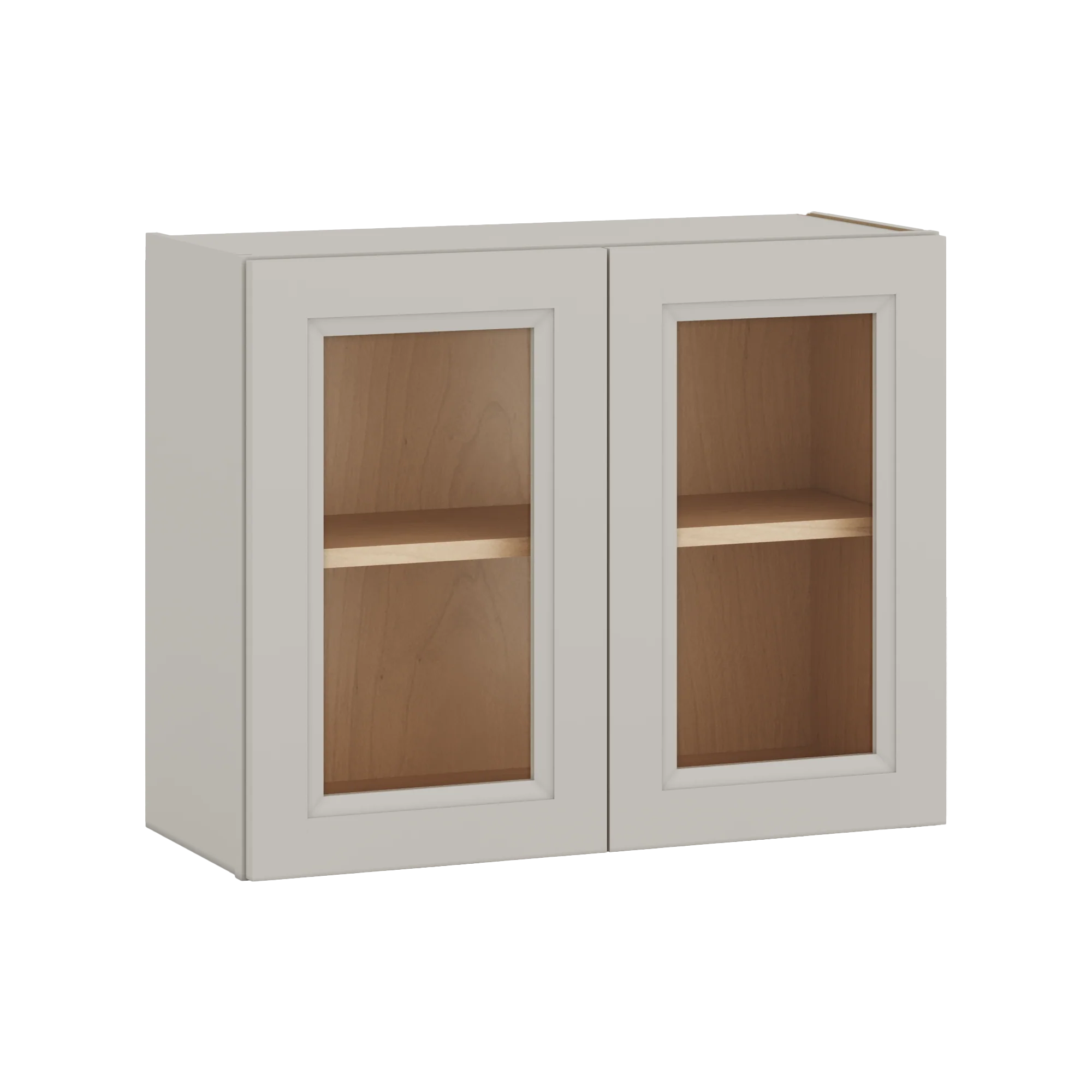 30" Wide Bridge 27LGDS Laguna Gray Double Shaker Glass Ready Wall Cabinet - Double Door 12", 15", 18", 21" & 24" Tall - Image 9