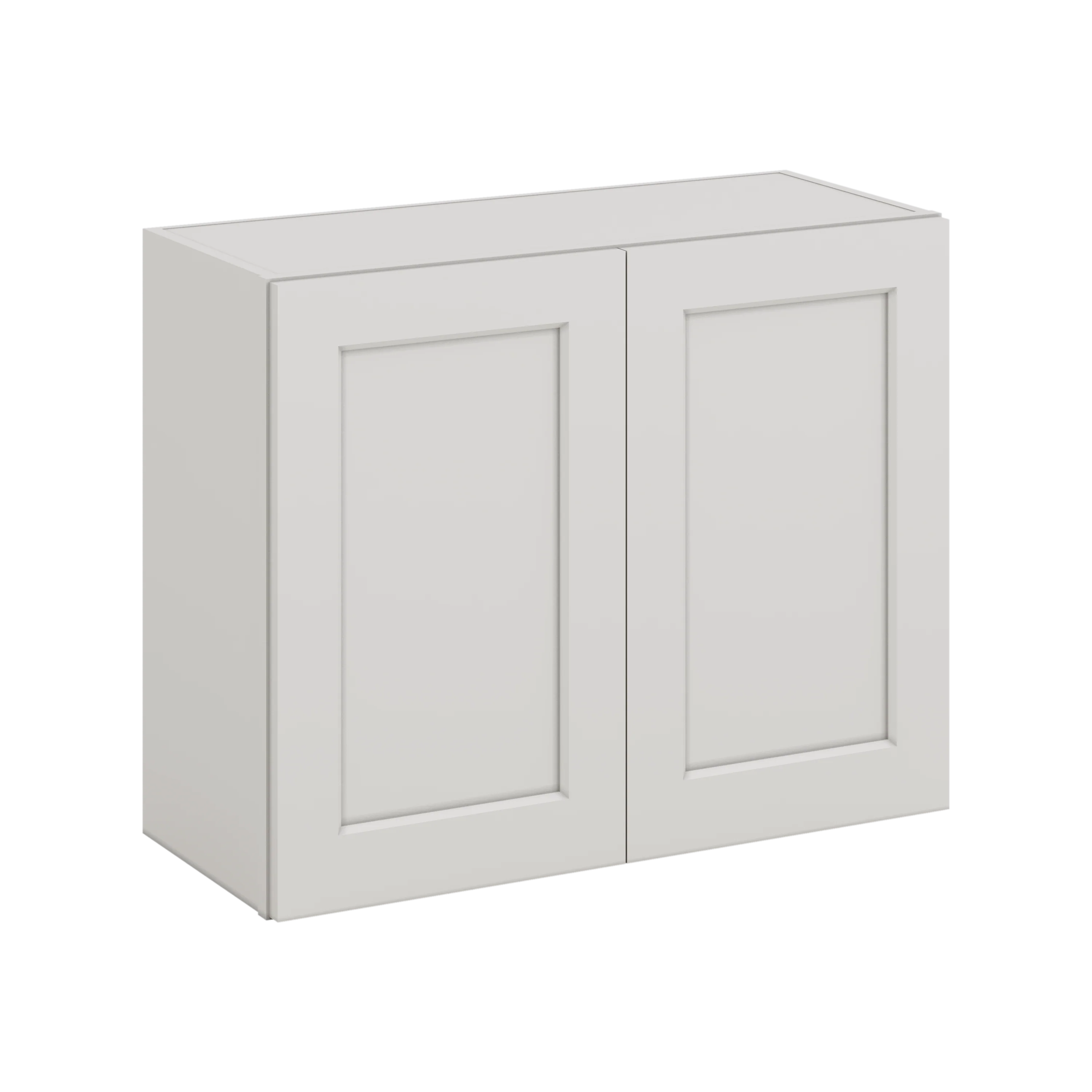 30" Wide Bridge ICE White Shaker 1-1/4" Overlay Wall Cabinet - Double Door 12", 15", 18", 21" & 24" Tall CWS/CWB - Image 10