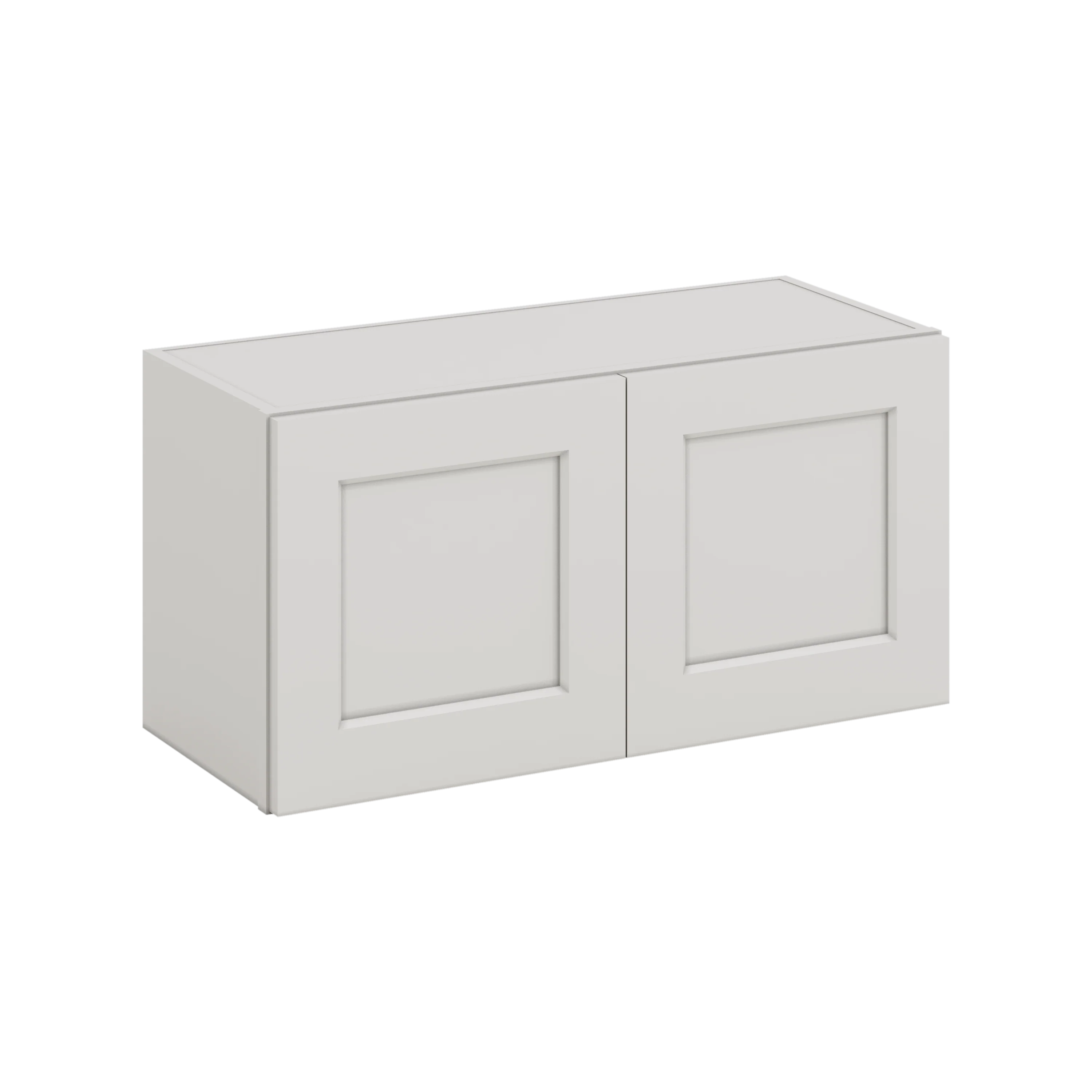 30" Wide Bridge ICE White Shaker 1-1/4" Overlay Wall Cabinet - Double Door 12", 15", 18", 21" & 24" Tall CWS/CWB - Image 4