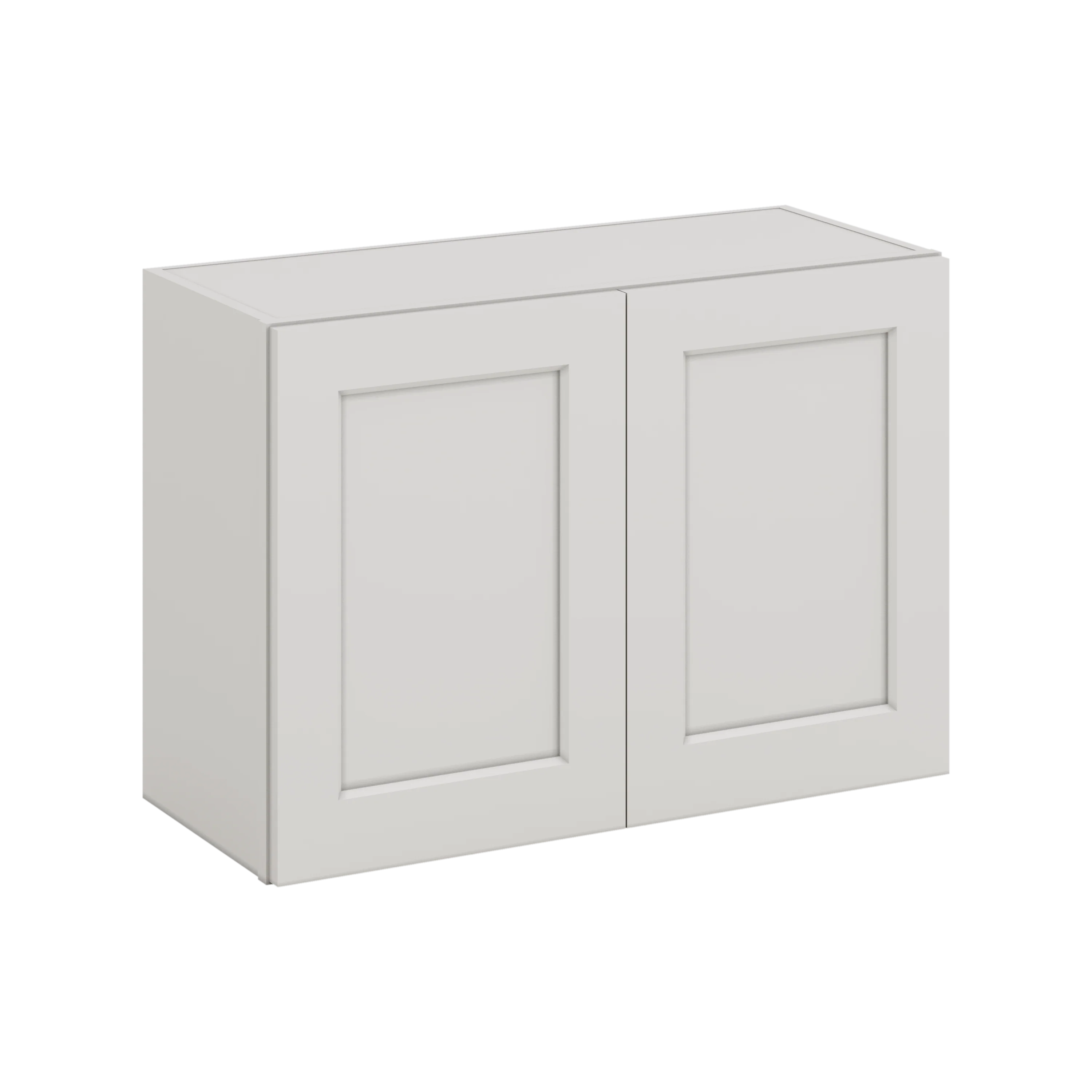 30" Wide Bridge ICE White Shaker 1-1/4" Overlay Wall Cabinet - Double Door 12", 15", 18", 21" & 24" Tall CWS/CWB - Image 8