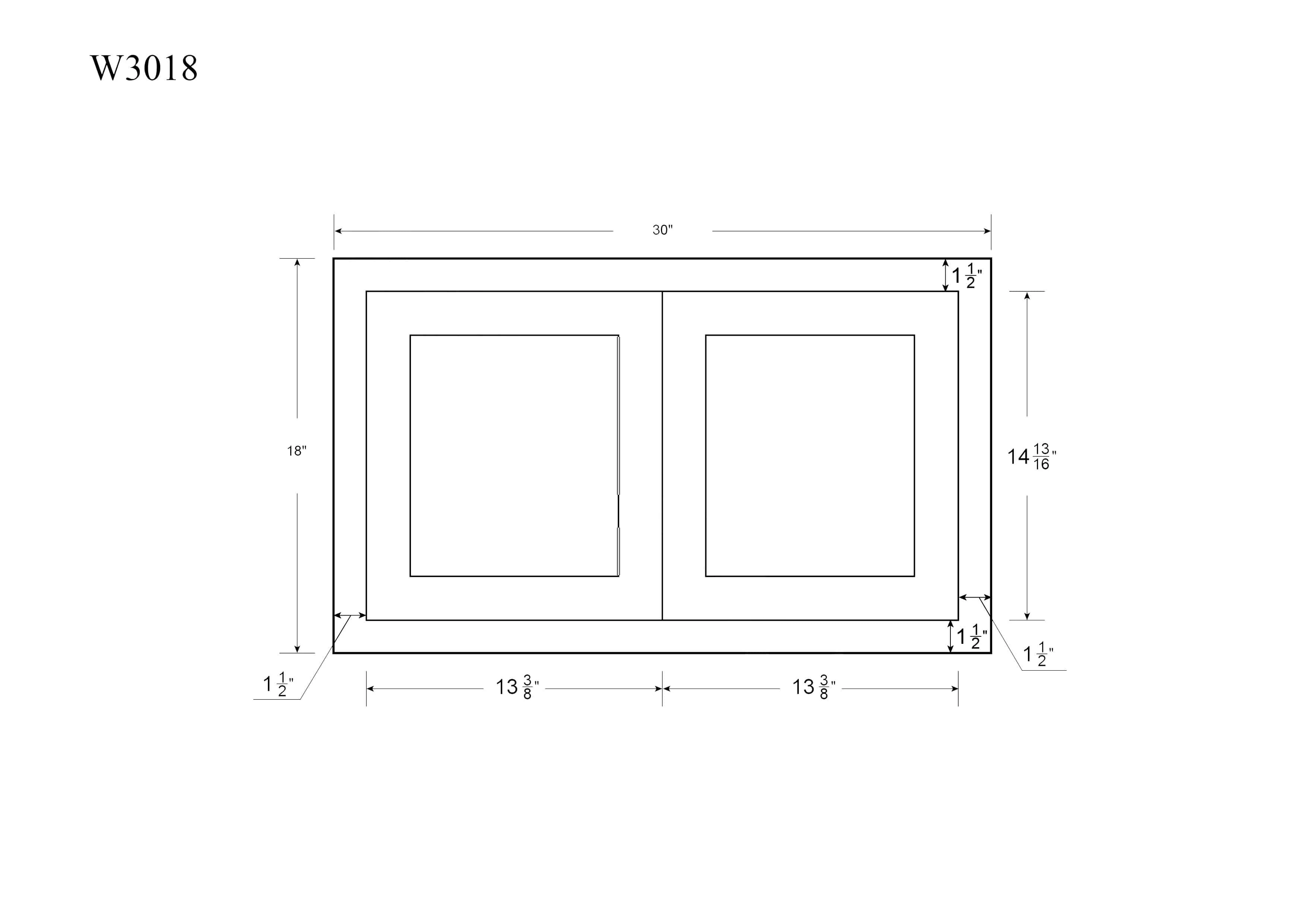 30" Wide Bridge Wall Cabinet - Double Door 12", 15", 18", 21"& 24" Tall Snow White Inset Shaker - Image 10