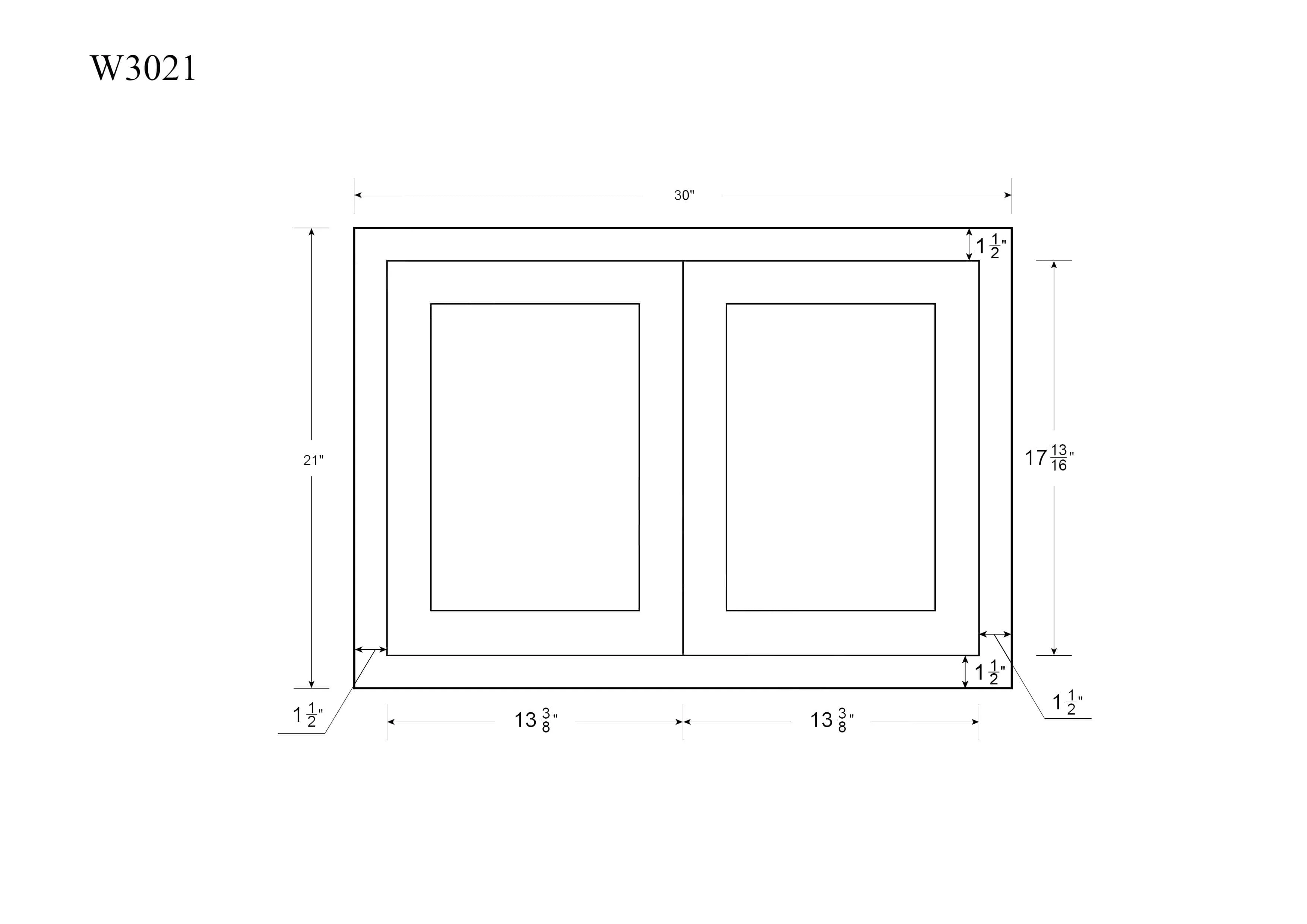 30" Wide Bridge Wall Cabinet - Double Door 12", 15", 18", 21"& 24" Tall Snow White Inset Shaker - Image 11