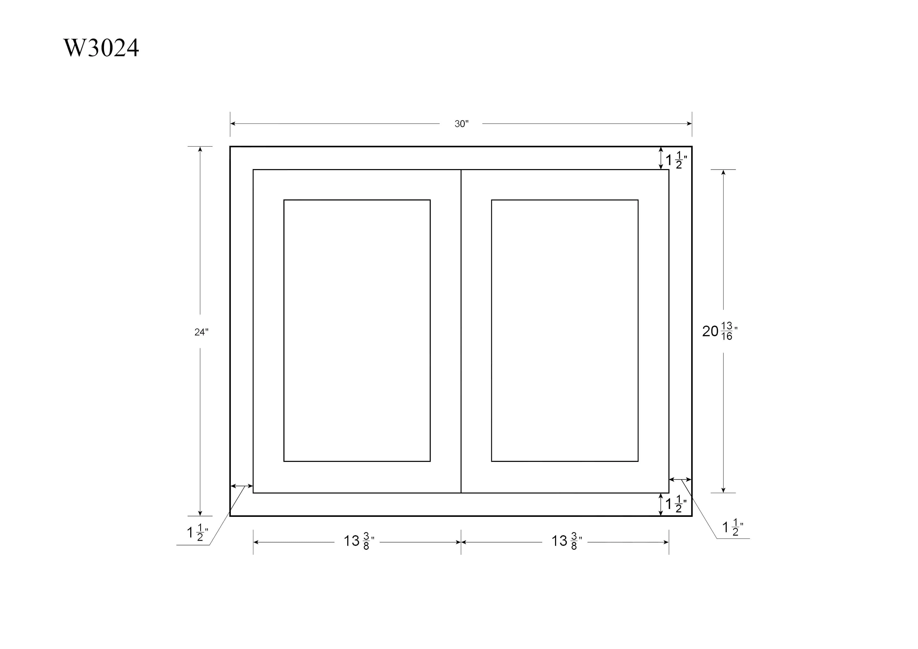 30" Wide Bridge Wall Cabinet - Double Door 12", 15", 18", 21"& 24" Tall Snow White Inset Shaker - Image 12