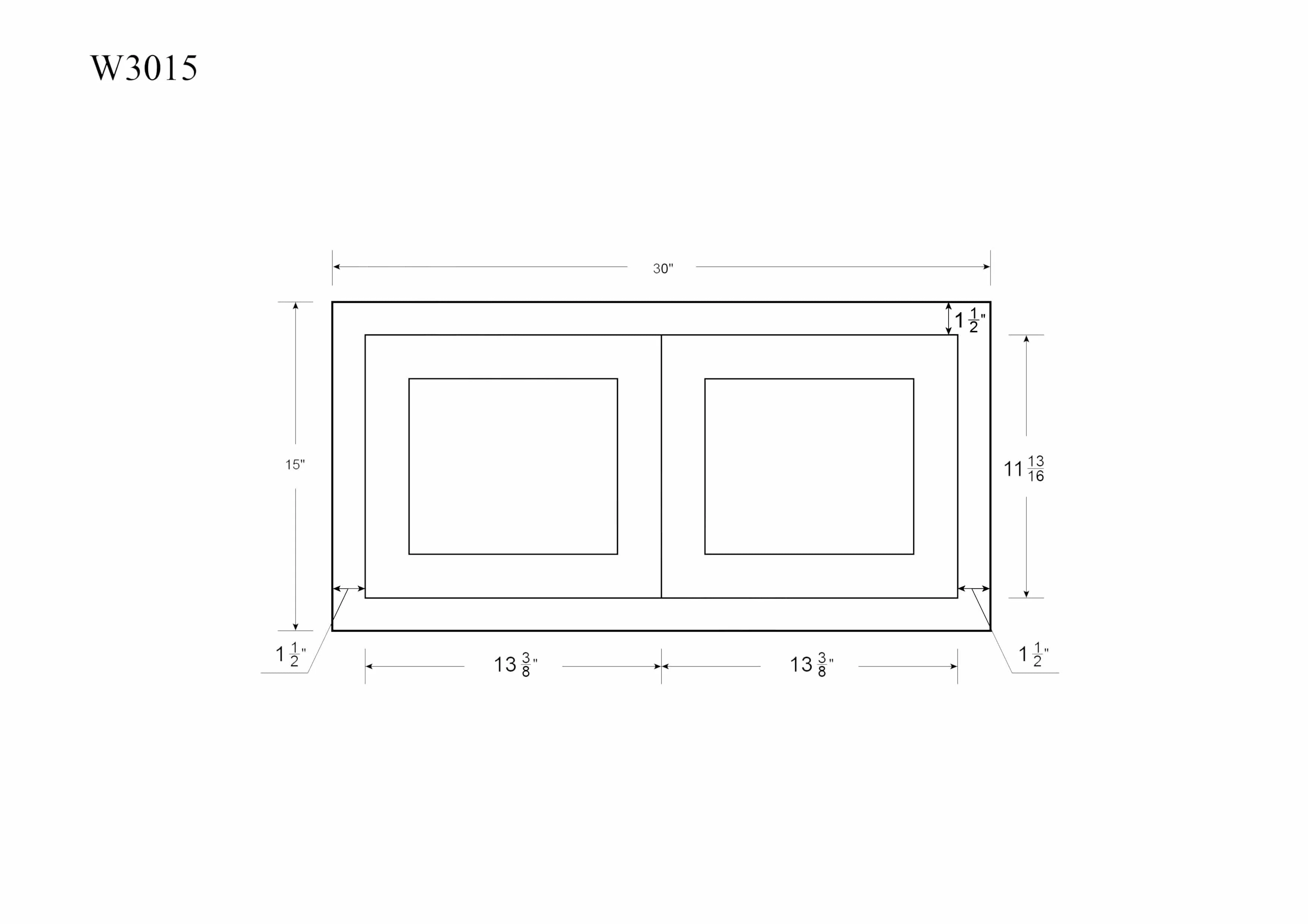 30" Wide Bridge Wall Cabinet - Double Door 12", 15", 18", 21"& 24" Tall Snow White Inset Shaker - Image 9