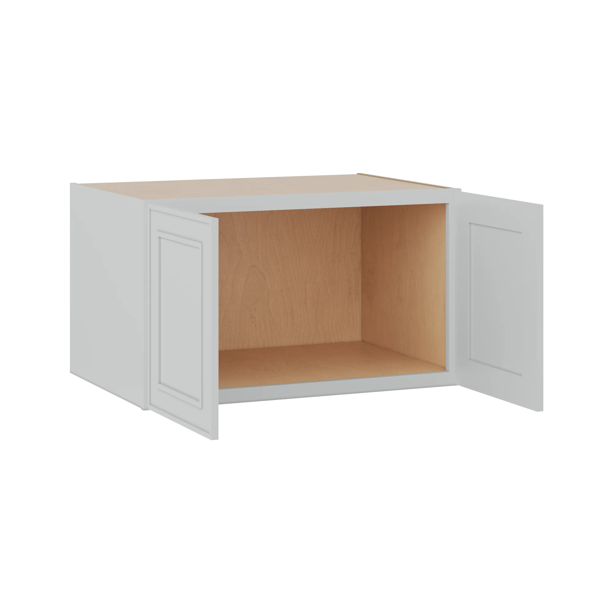 30" Wide Double Door 12", 15", 18", 21"& 24" Tall Bridge White Elegant Oak Shaker Wall Cabinet - Image 10