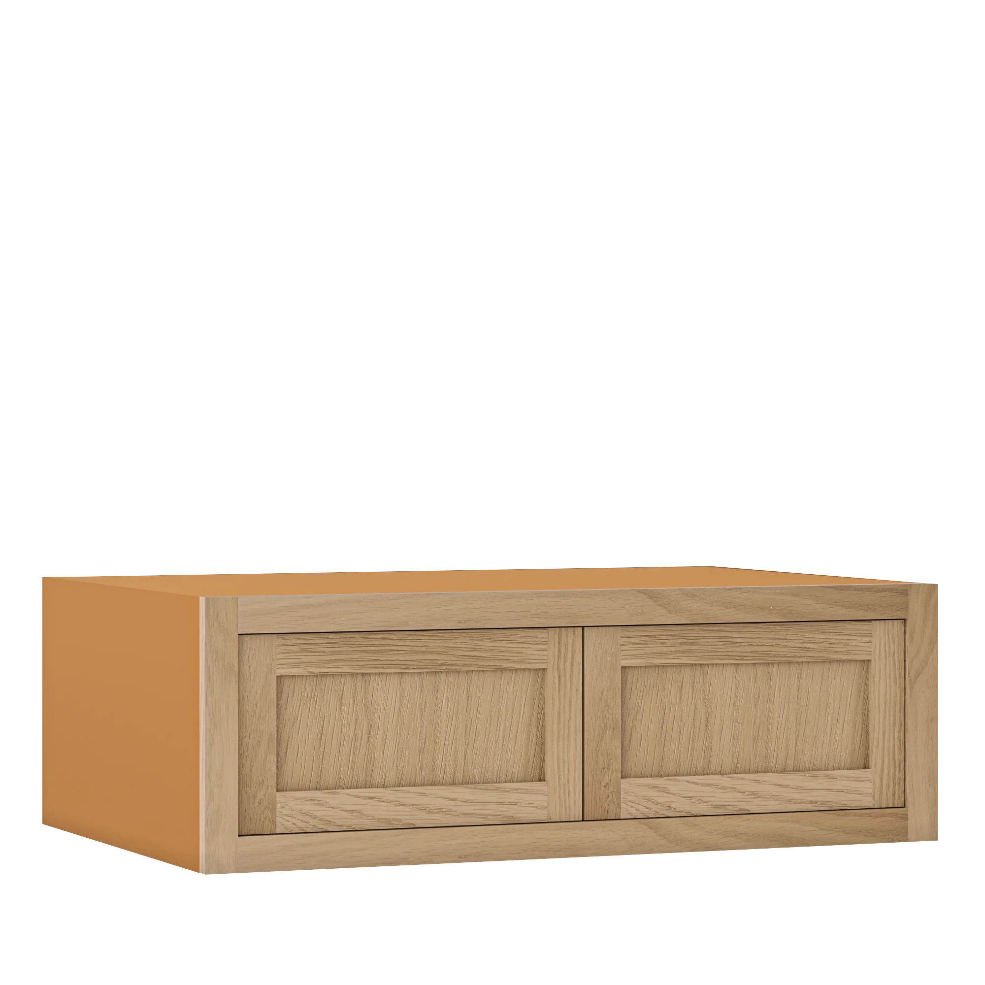 31.5" W 24" D Wall Oven Wall Cabinet  - 12", 15", 18", 21" & 24" Tall White Oak Inset Shaker