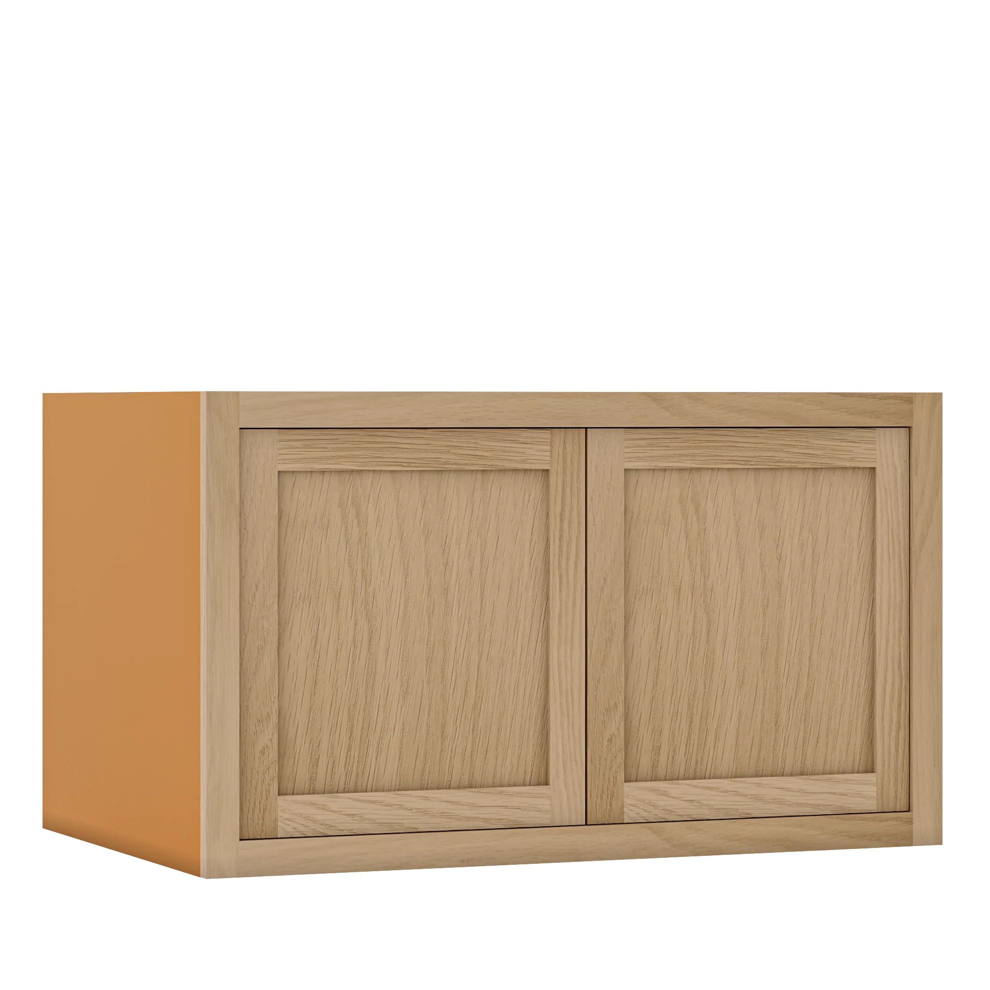 31.5" W 24" D Wall Oven Wall Cabinet  - 12", 15", 18", 21" & 24" Tall White Oak Inset Shaker - Image 4