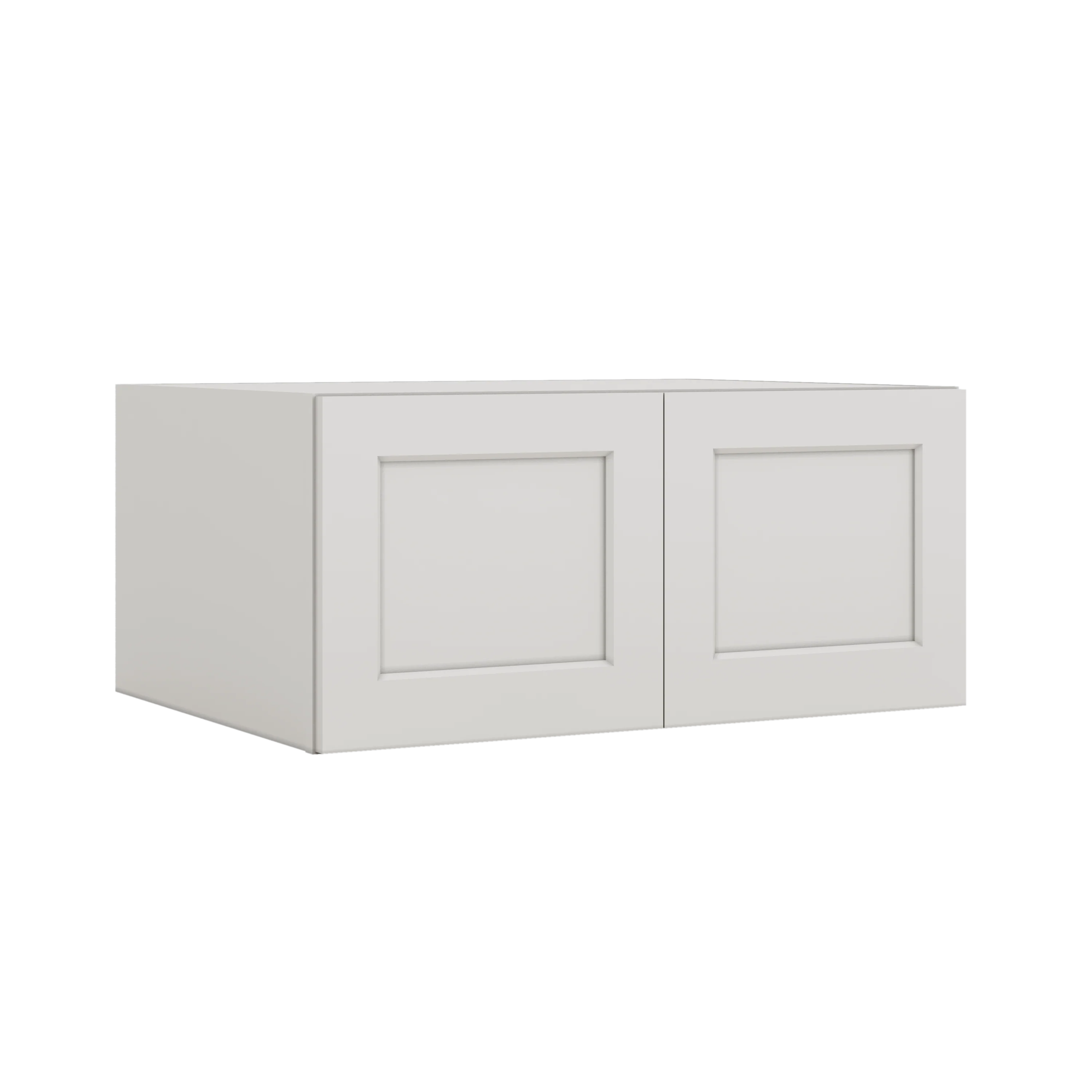 33" Wide Bridge 2WS White Shaker 1-1/4" Overlay Wall Cabinet - Double Door 15" Tall - 24" Deep