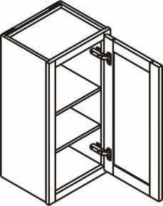 36" Tall 29 Newport White Double Shaker 1-1/4" Overlay Wall Cabinet - Single Door 9", 12", 15", 18", 21" - Image 9