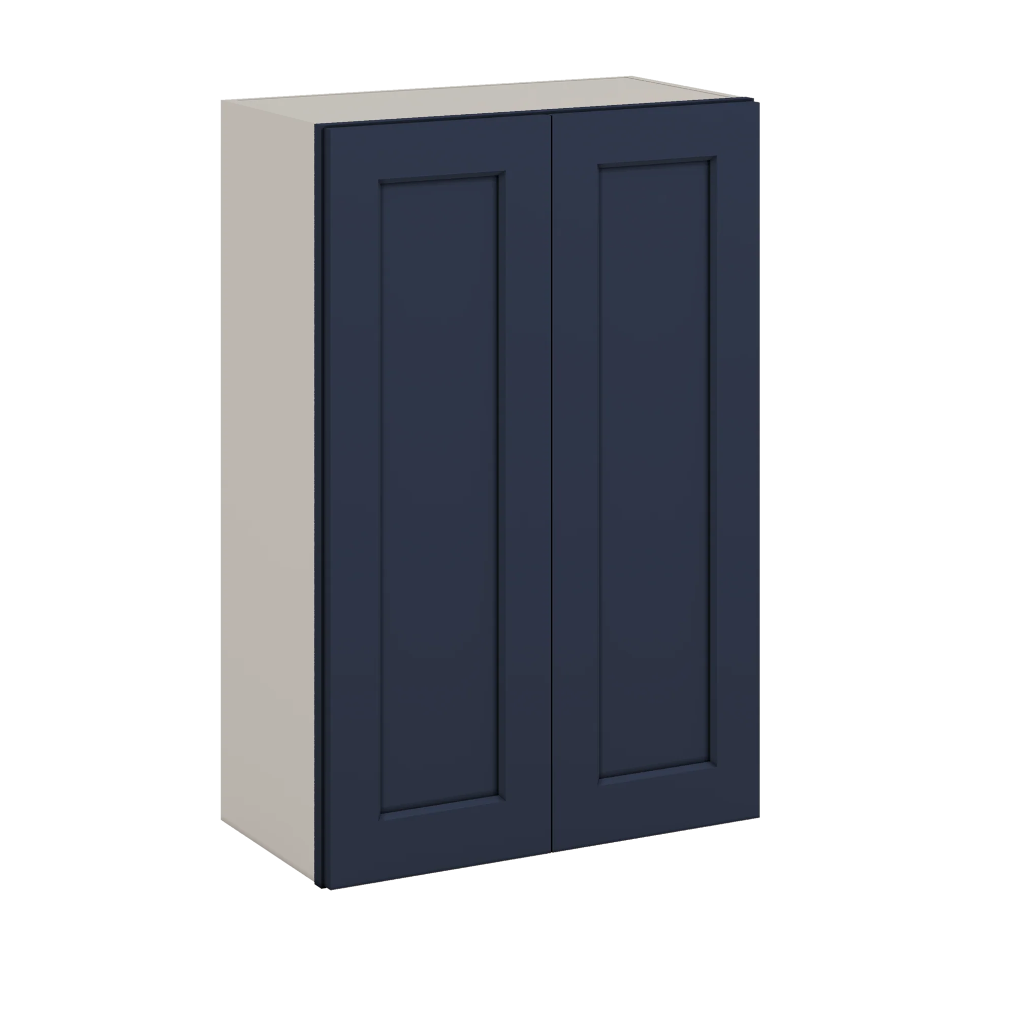 36" Tall 29NB Naval Blue Shaker 1-1/4" Overlay Wall Cabinet - Double Door 24", 27", 30", 33" & 36" 42" Wide