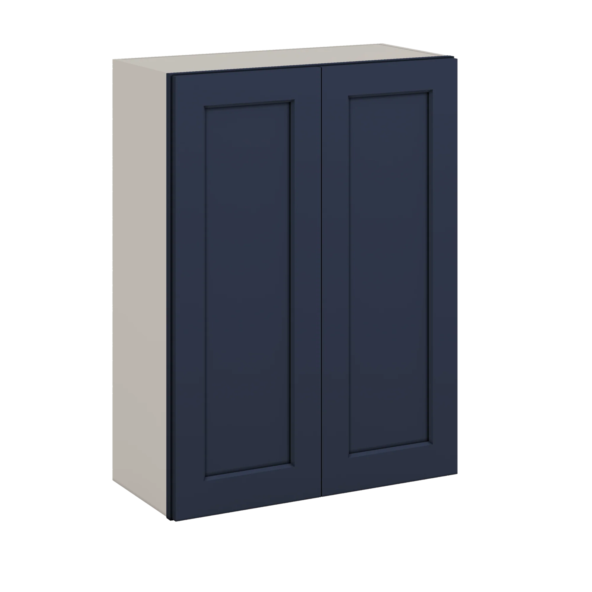 36" Tall 29NB Naval Blue Shaker 1-1/4" Overlay Wall Cabinet - Double Door 24", 27", 30", 33" & 36" 42" Wide - Image 3