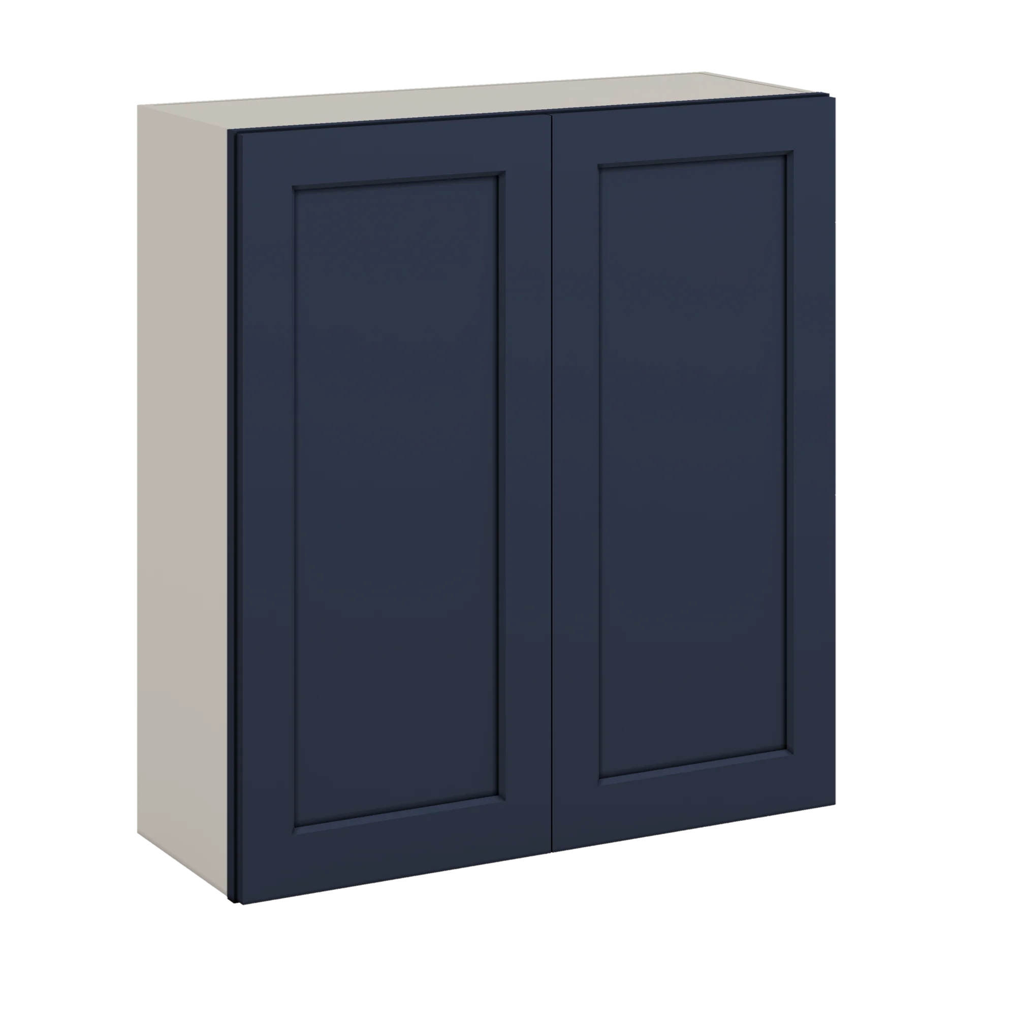 36" Tall 29NB Naval Blue Shaker 1-1/4" Overlay Wall Cabinet - Double Door 24", 27", 30", 33" & 36" 42" Wide - Image 7