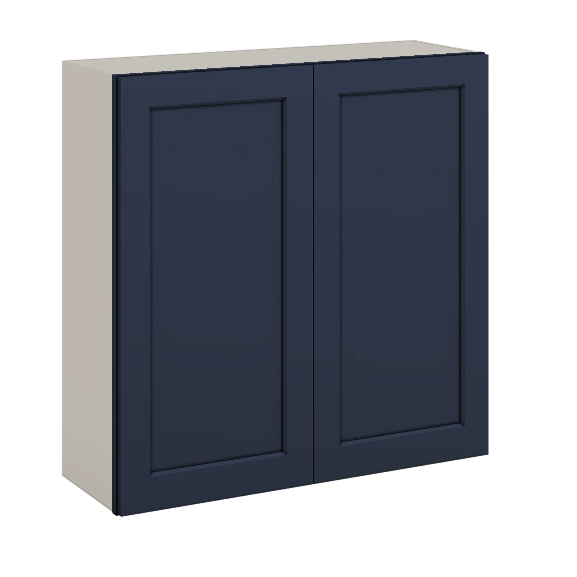 36" Tall 29NB Naval Blue Shaker 1-1/4" Overlay Wall Cabinet - Double Door 24", 27", 30", 33" & 36" 42" Wide - Image 9