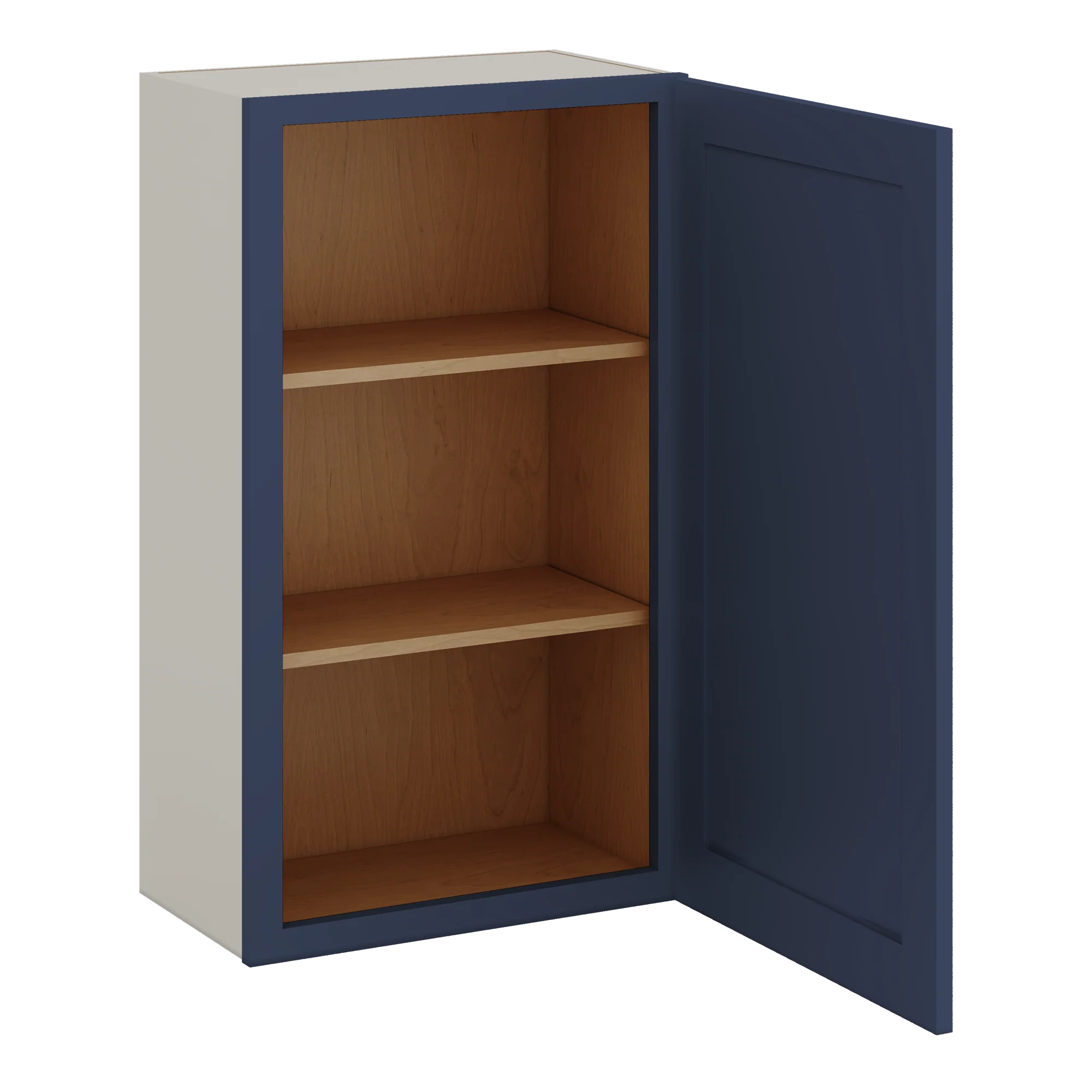 36" Tall NB29 Naval Blue Shaker 1-1/4" Overlay Wall Cabinet - Single Door 9", 12", 15", 18", 21" - Image 10