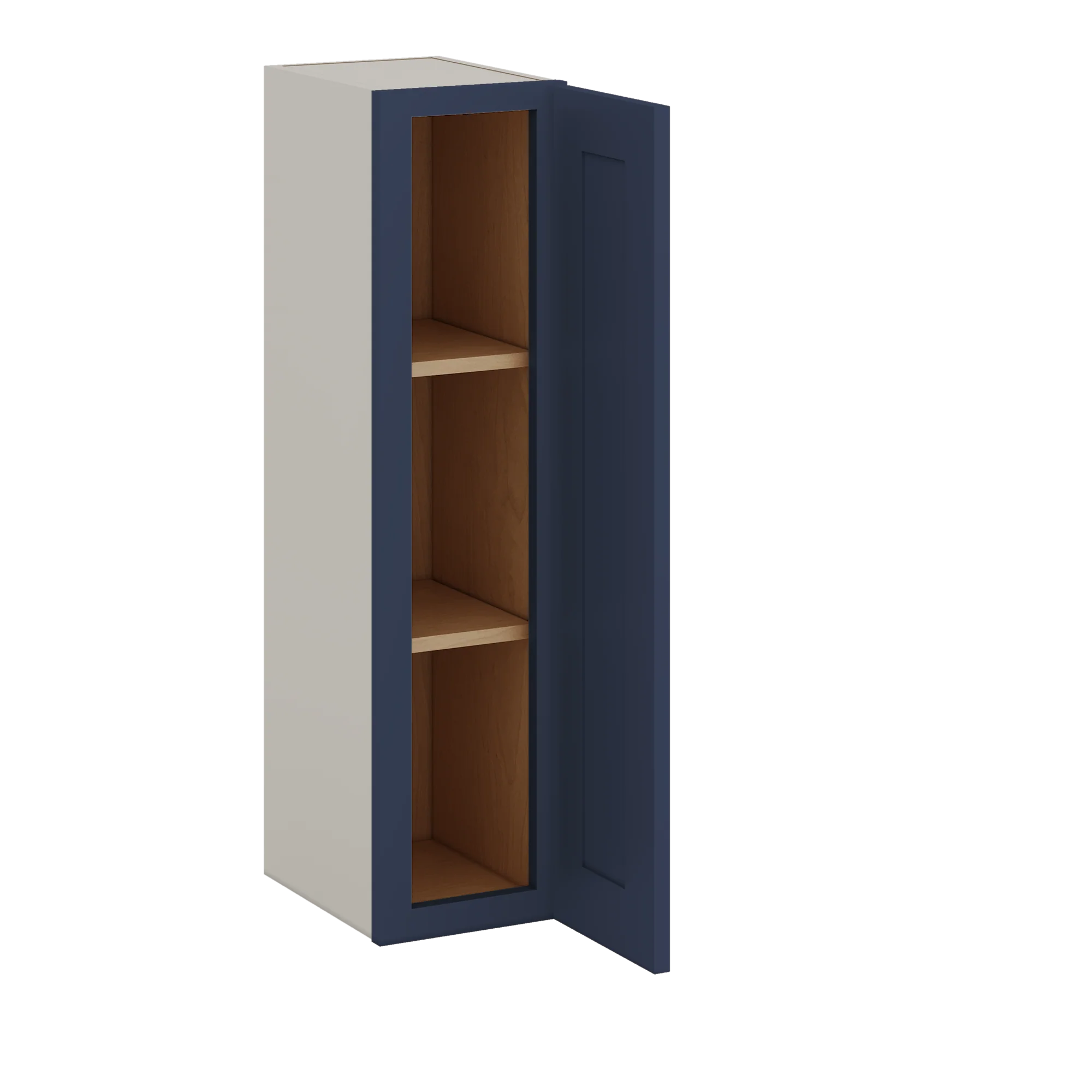 36" Tall NB29 Naval Blue Shaker 1-1/4" Overlay Wall Cabinet - Single Door 9", 12", 15", 18", 21" - Image 2