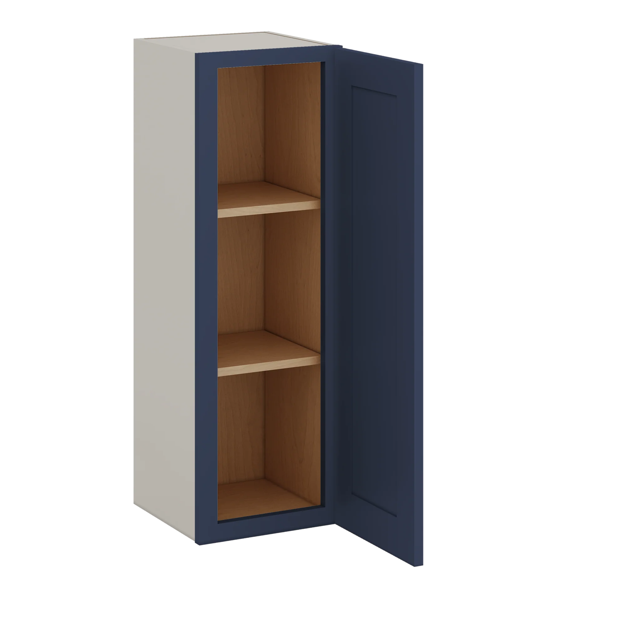 36" Tall NB29 Naval Blue Shaker 1-1/4" Overlay Wall Cabinet - Single Door 9", 12", 15", 18", 21" - Image 4