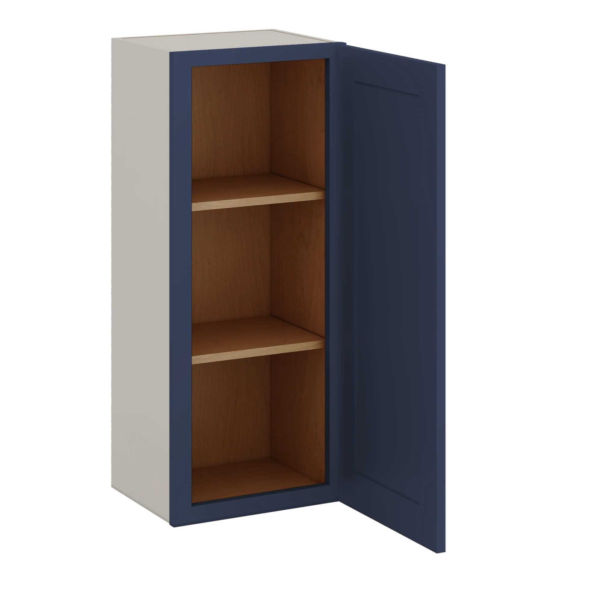 36" Tall NB29 Naval Blue Shaker 1-1/4" Overlay Wall Cabinet - Single Door 9", 12", 15", 18", 21" - Image 6