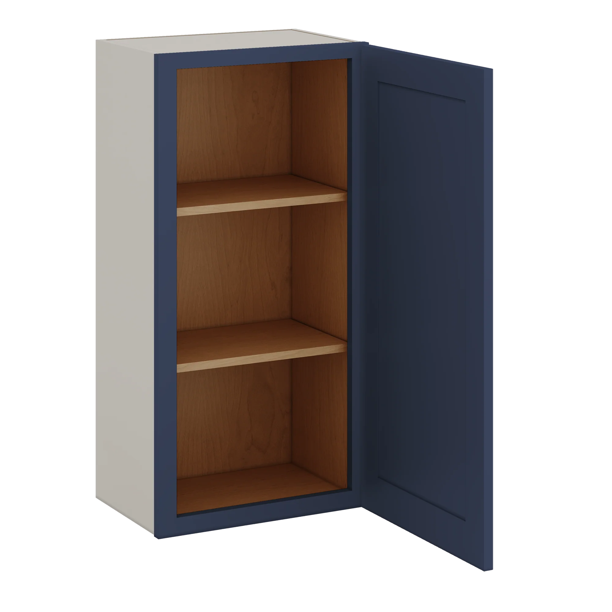 36" Tall NB29 Naval Blue Shaker 1-1/4" Overlay Wall Cabinet - Single Door 9", 12", 15", 18", 21" - Image 8