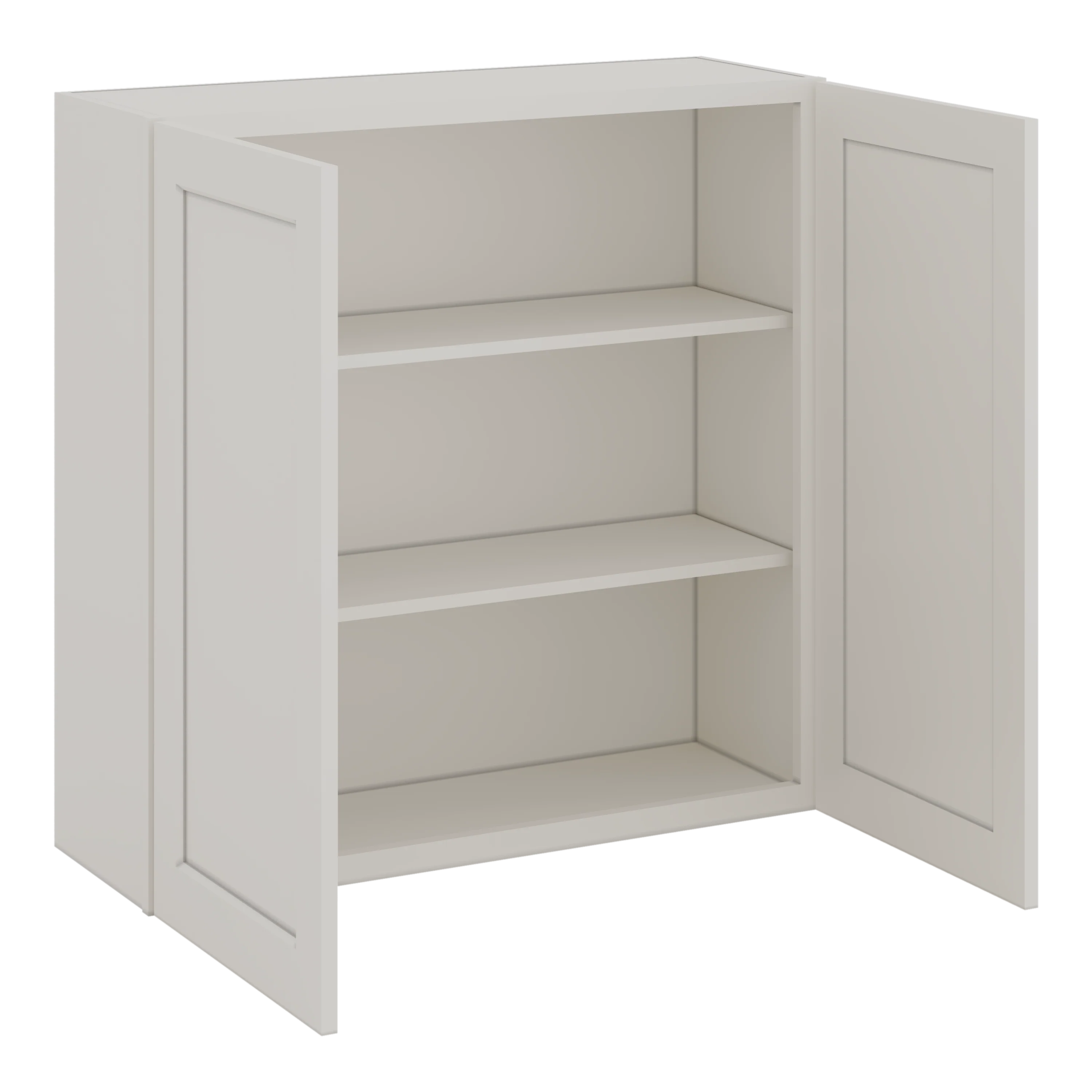 36" Tall ICE White Shaker 1-1/4" Overlay Wall Cabinet - Double Door 24", 27", 30", 33" & 36" Wide CWS/CWB - Image 11