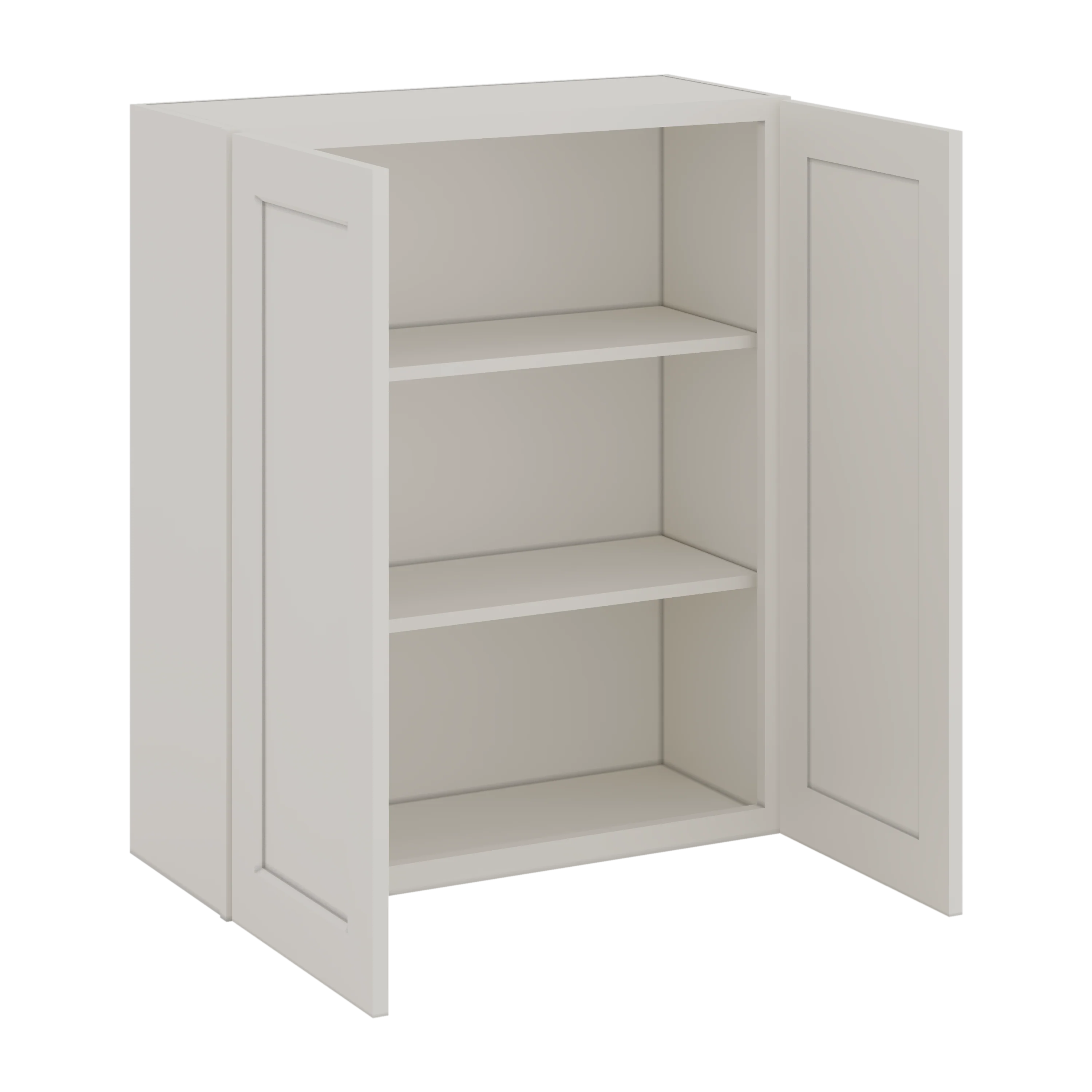 36" Tall ICE White Shaker 1-1/4" Overlay Wall Cabinet - Double Door 24", 27", 30", 33" & 36" Wide CWS/CWB - Image 7