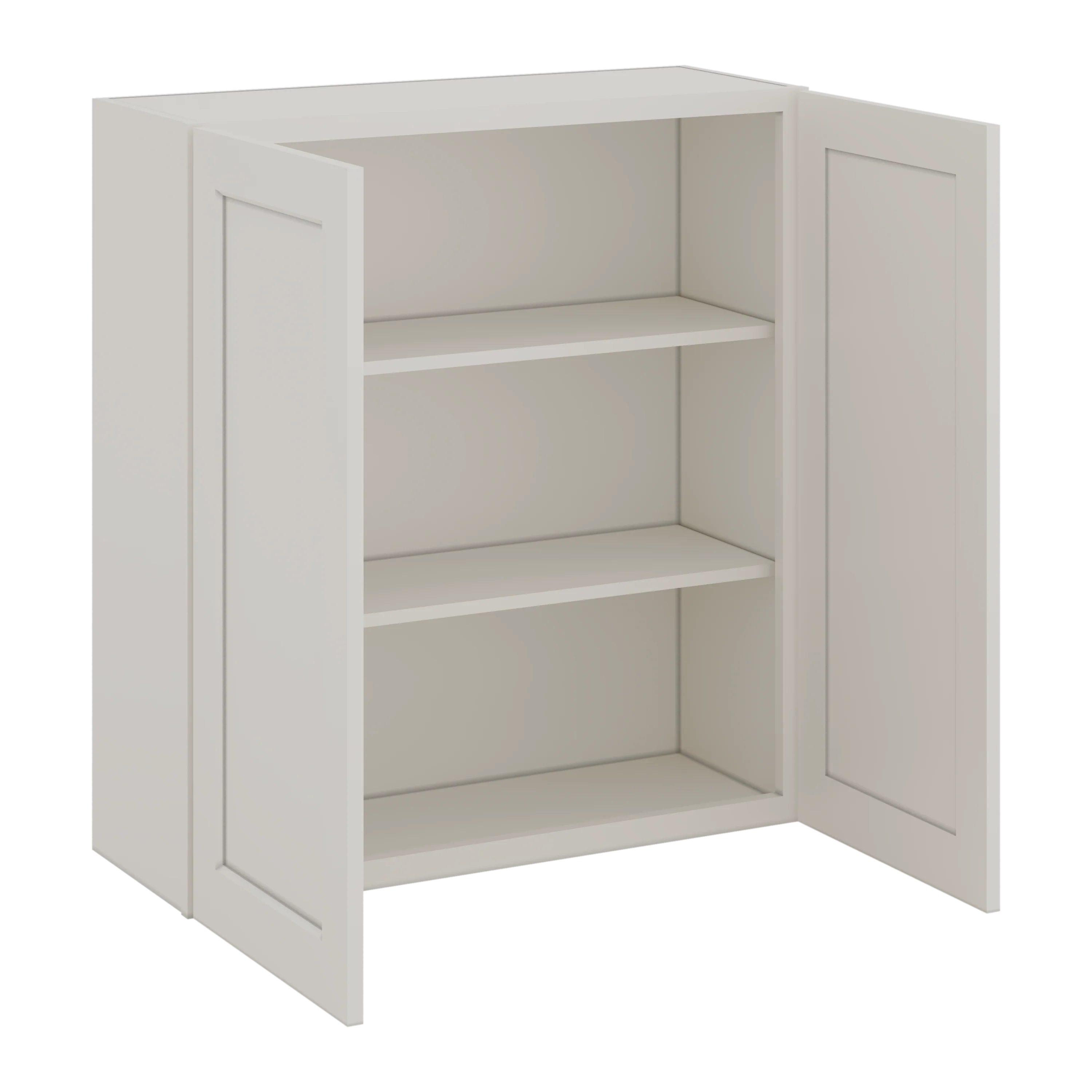 36" Tall ICE White Shaker 1-1/4" Overlay Wall Cabinet - Double Door 24", 27", 30", 33" & 36" Wide CWS/CWB - Image 9