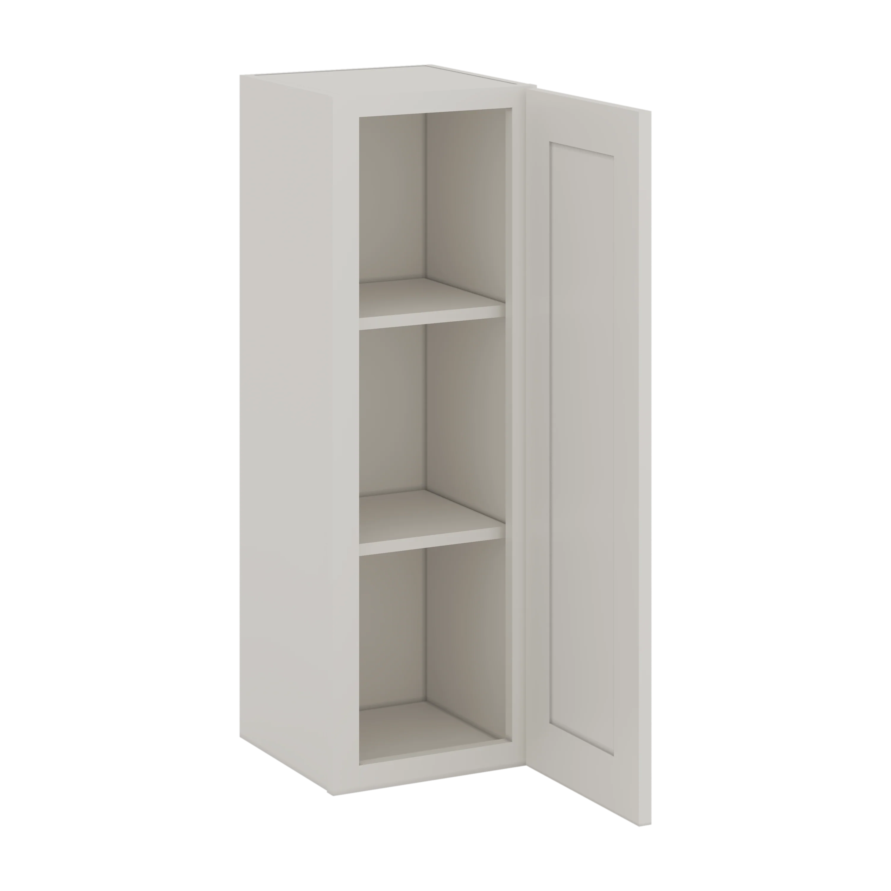 36" Tall ICE White Shaker 1-1/4" Overlay Wall Cabinet - Single Door 9", 12", 15", 18", 21" CWS/CWB - Image 5